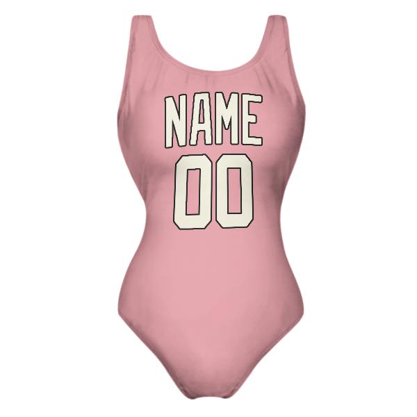 Maßgeschneidertes Rosa Beige Badeanzug