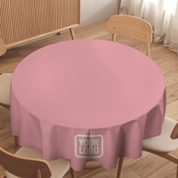 Maßgeschneidertes Rosa Beige Runde Tischdecke