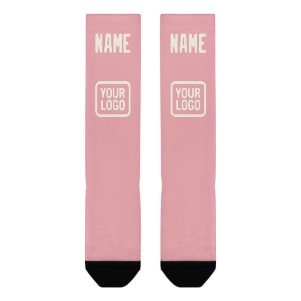 Maßgeschneidertes Rosa Beige Kniestrümpfe