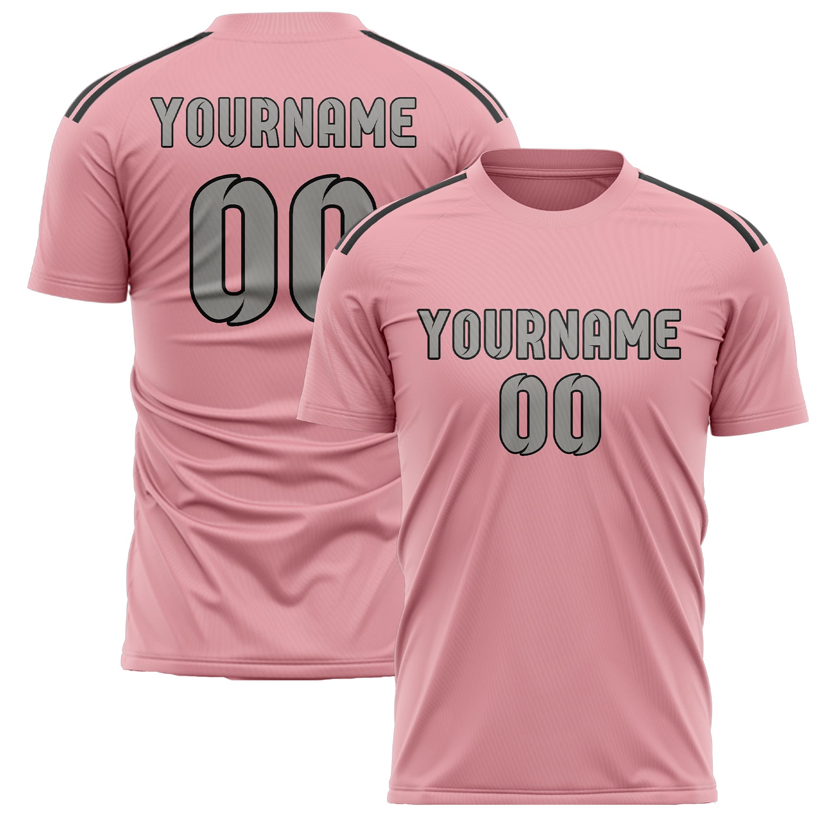 Benutzerdefiniertes Professionelles Rosa Grau Fußballtrikot