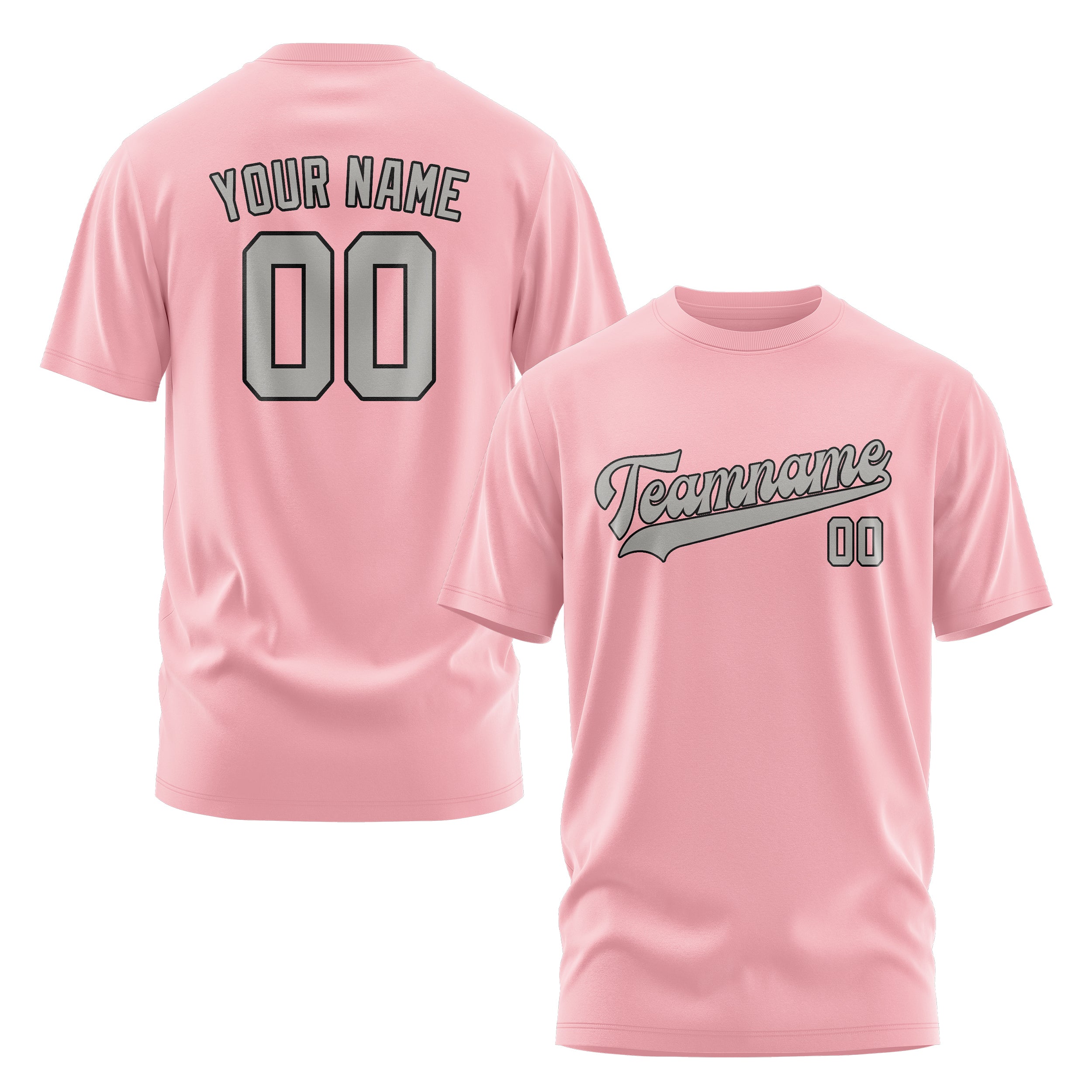 Maßgeschneidertes Rosa Grau T-Shirt