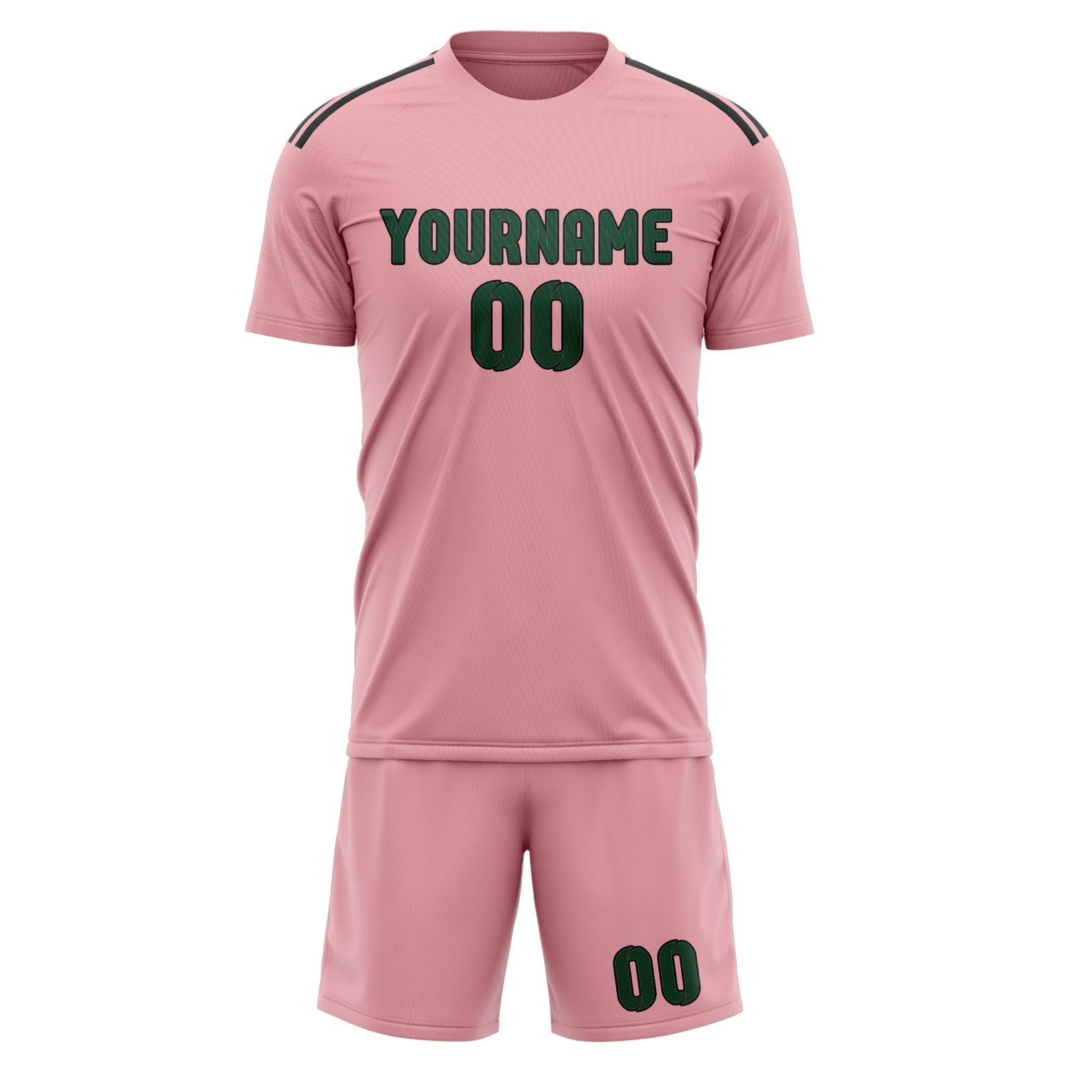 Set di maglie da football professionali rosa e verde muschio su misura