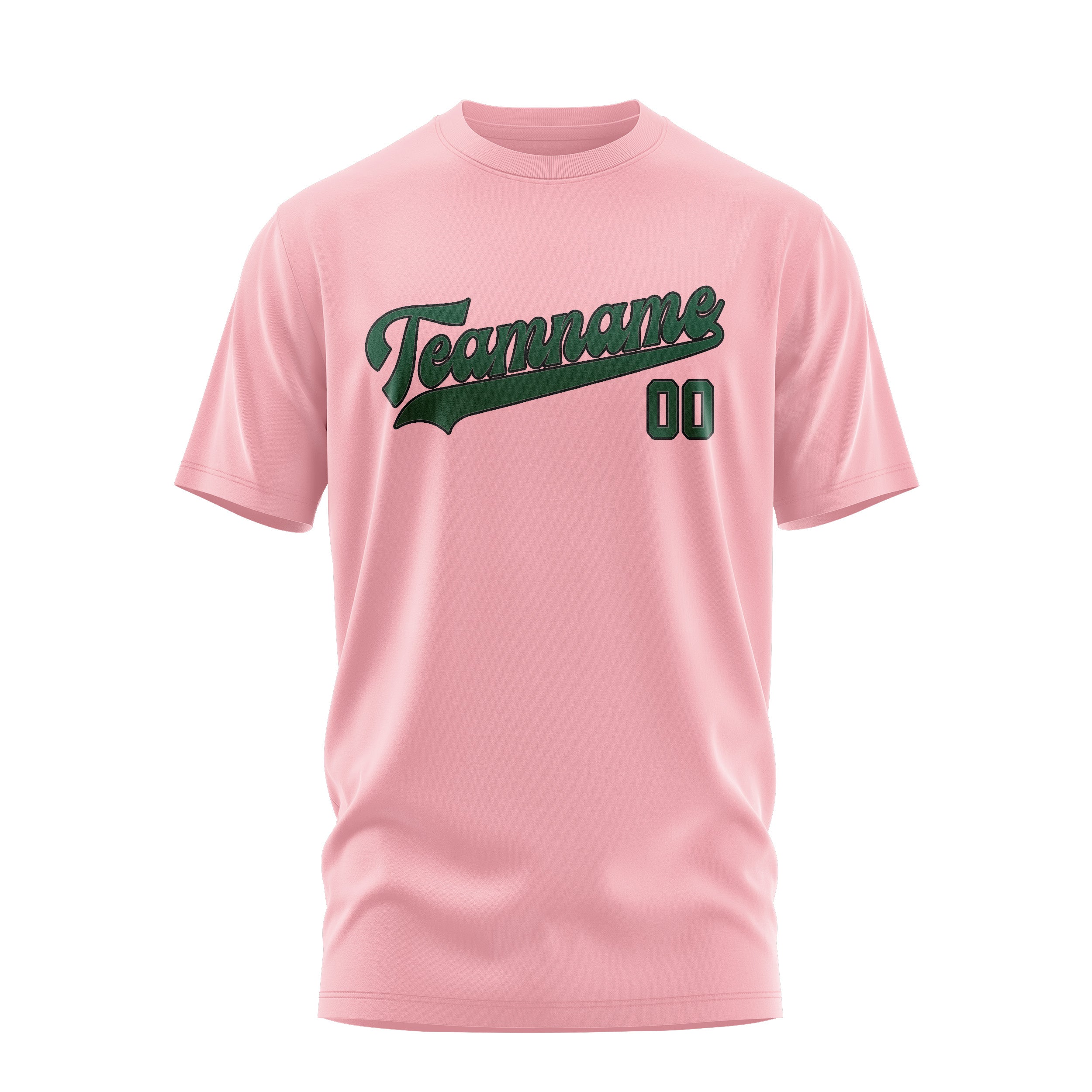 Maßgeschneidertes Rosa Moosgrün T-Shirt
