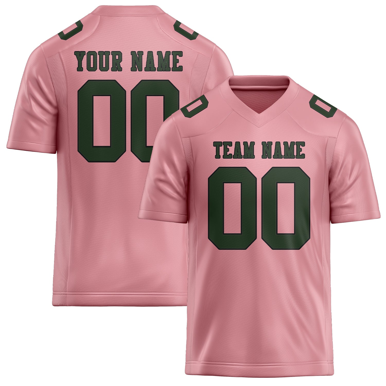 Maßgeschneidertes Professionelles Rosa Tannengrün Rugbytrikot