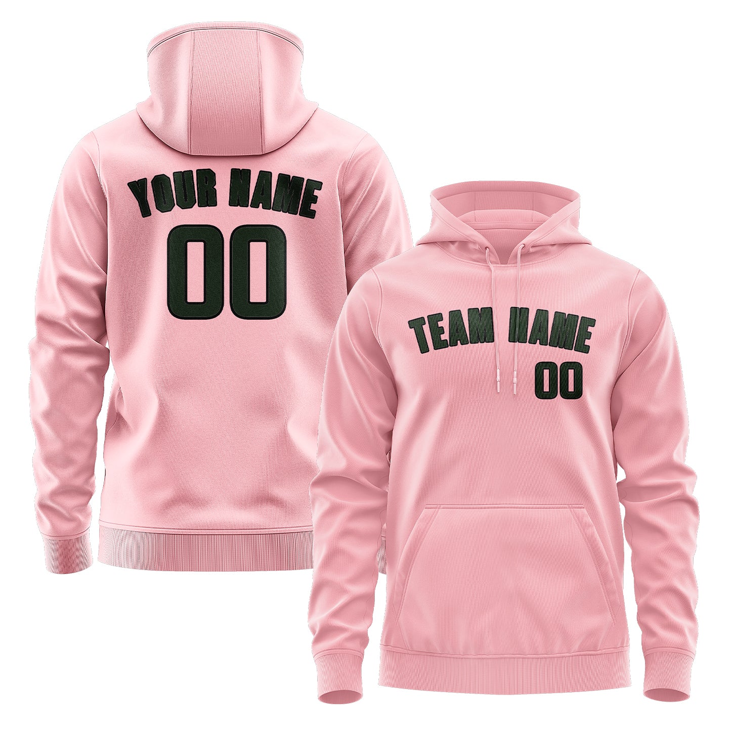 Maßgeschneidertes Rosa Tannengrün Hoodie