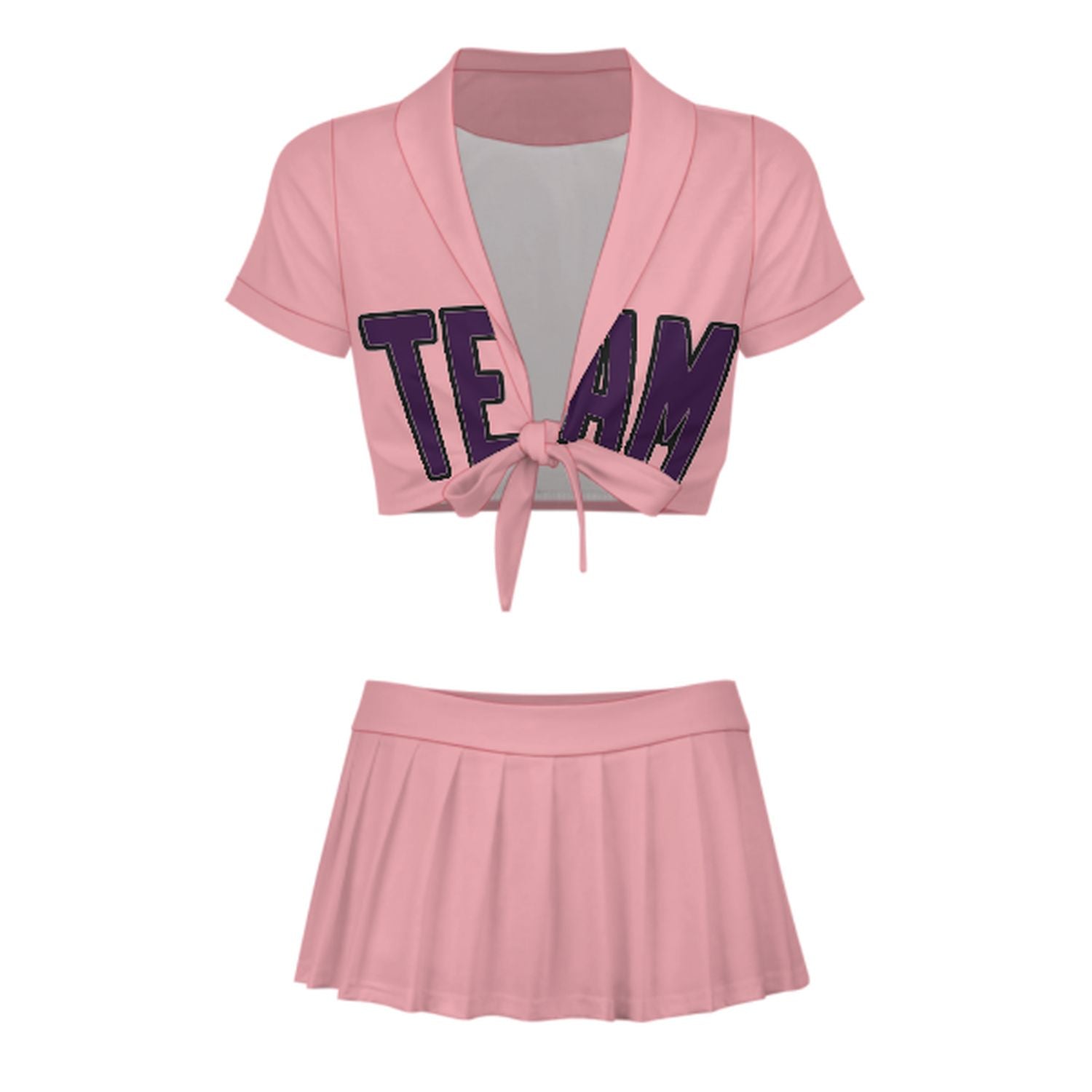 Maßgeschneidertes Rosa Lila Cheerleader Outfit Set
