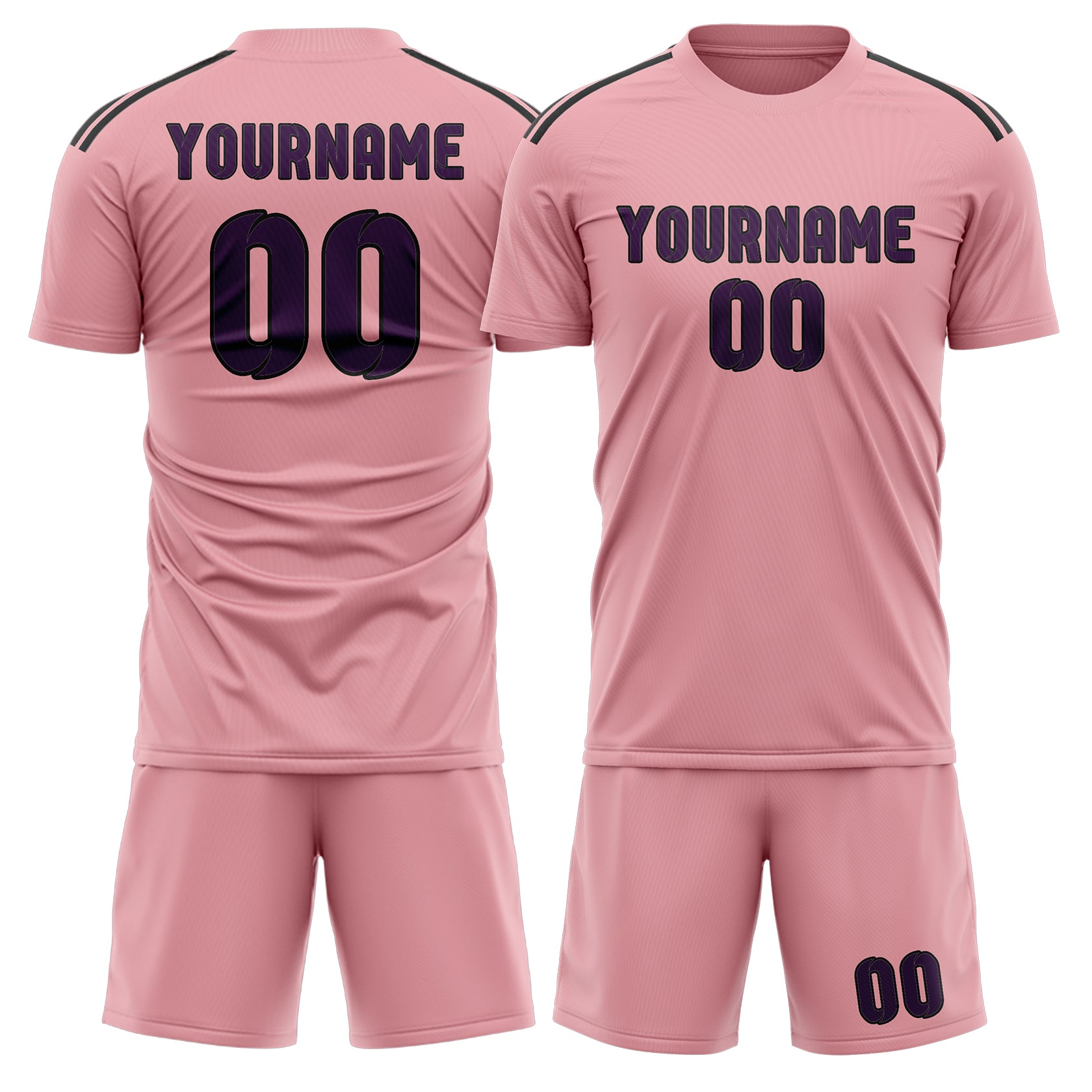 Set di maglie da football rosa e viola personalizzate