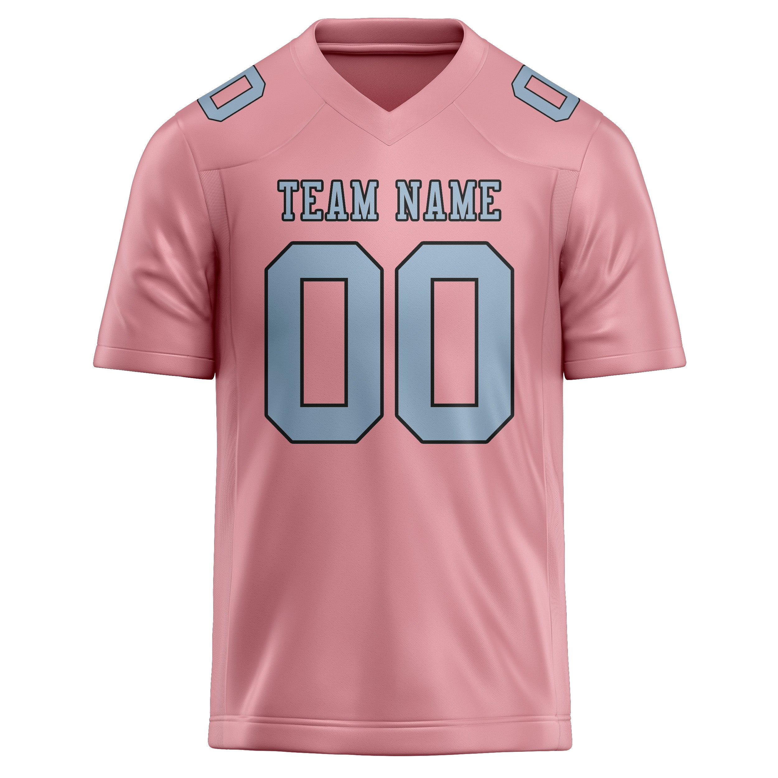 Maßgeschneidertes Professionelles Rosa Hellblau Rugbytrikot