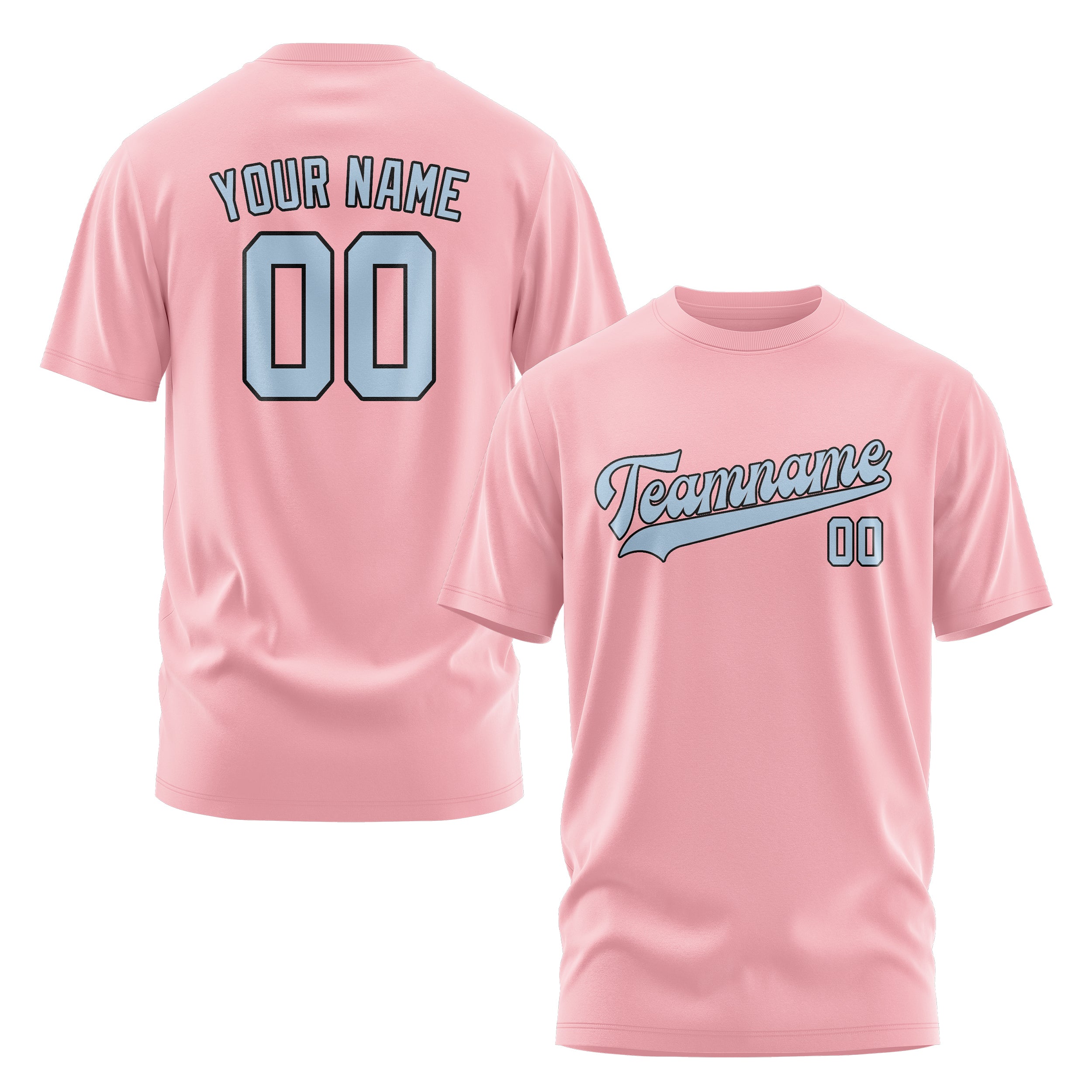 Maßgeschneidertes Rosa Hellblau T-Shirt