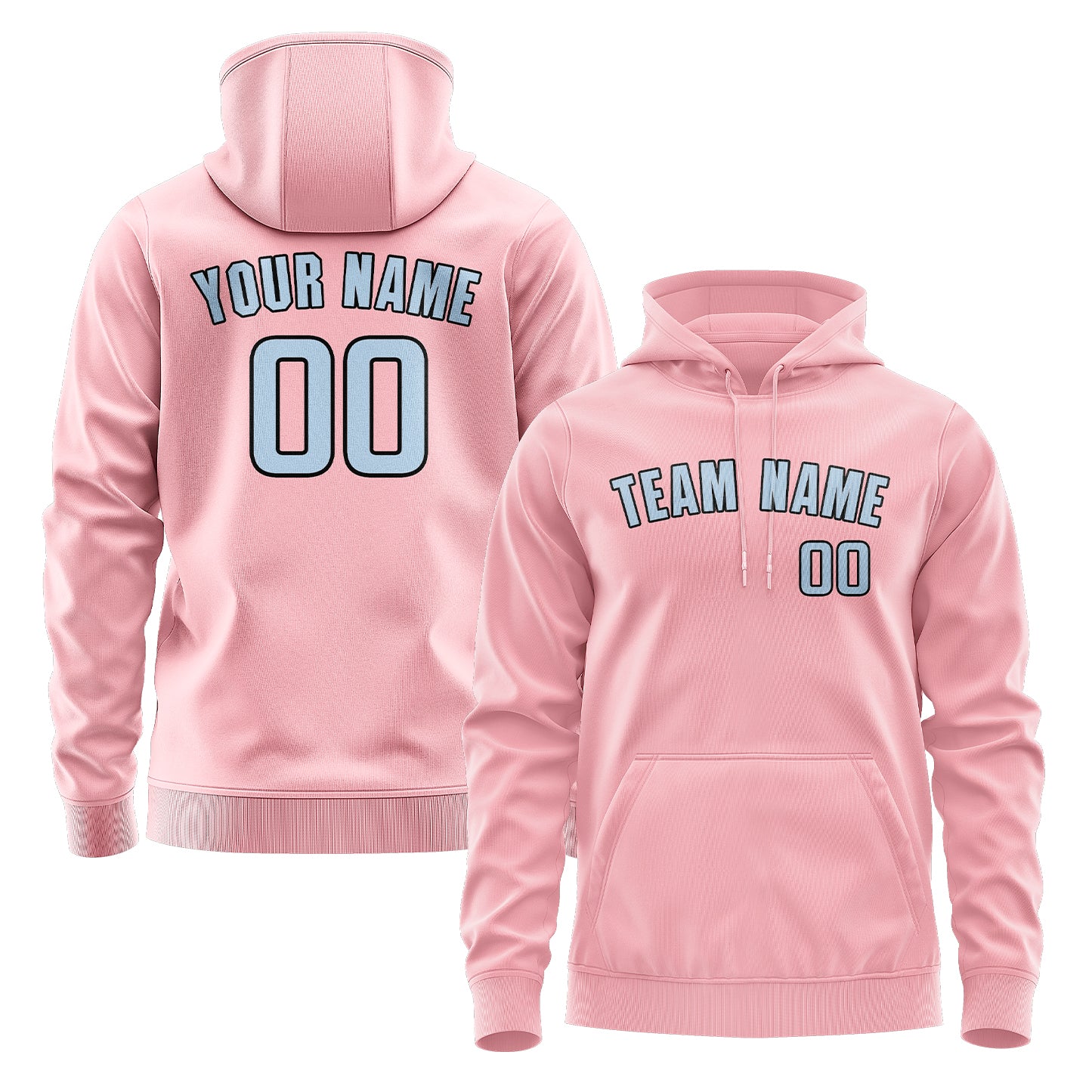 Maßgeschneidertes Rosa Hellblau Hoodie