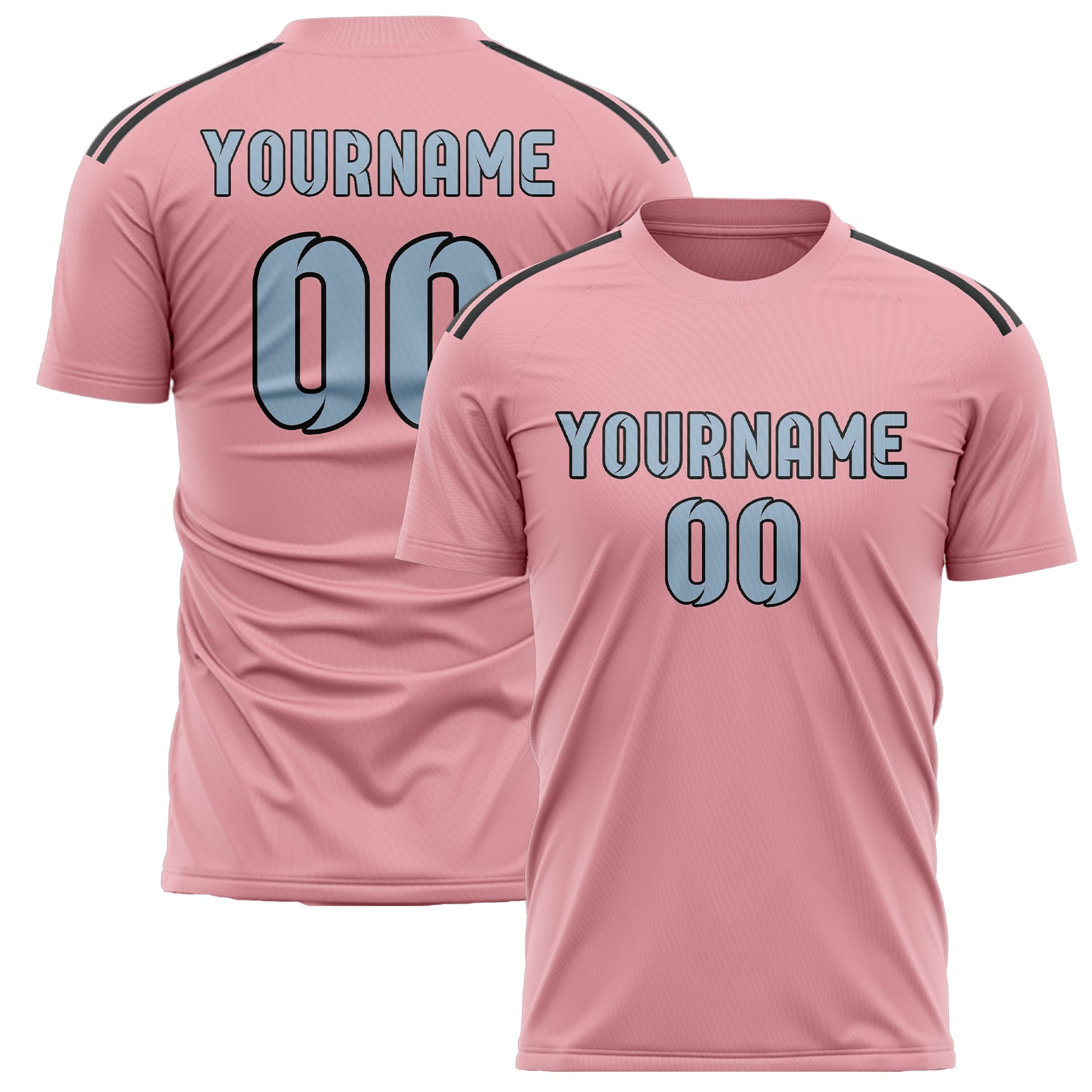 Benutzerdefiniertes Professionelles Rosa Hellblau Fußballtrikot