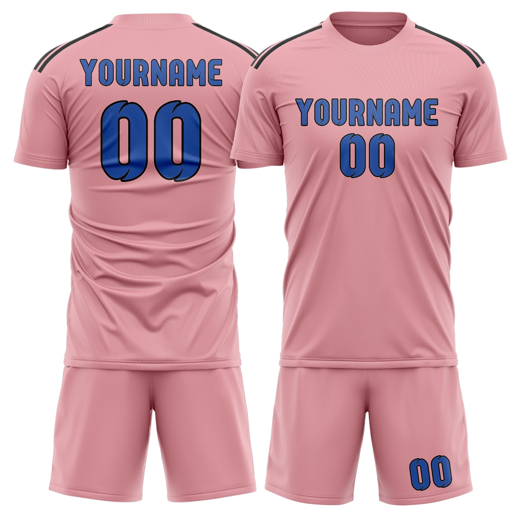Set di maglie da football personalizzate rosa e blu