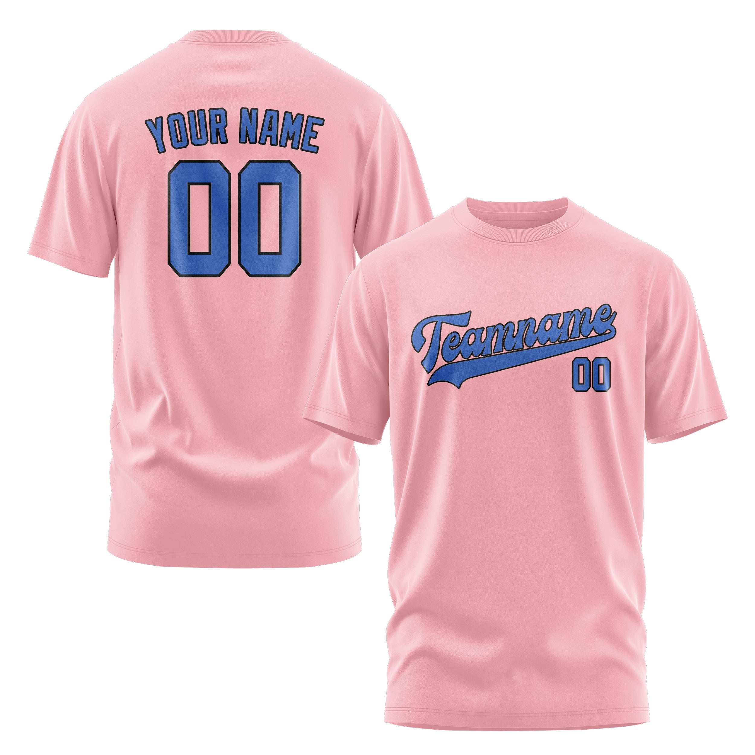Maßgeschneidertes Rosa Himmelblau T-Shirt