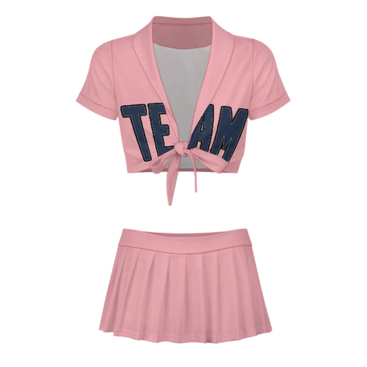 Maßgeschneidertes Rosa Marineblau Cheerleader Outfit Set