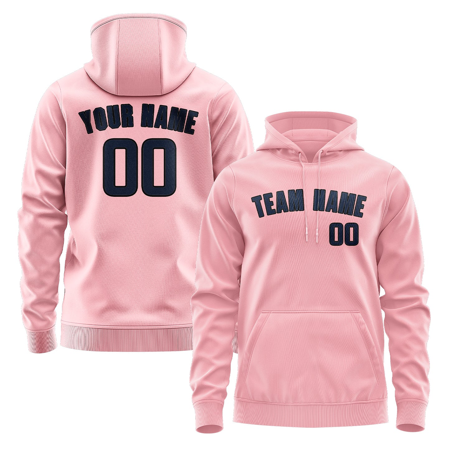 Maßgeschneidertes Rosa Marineblau Hoodie