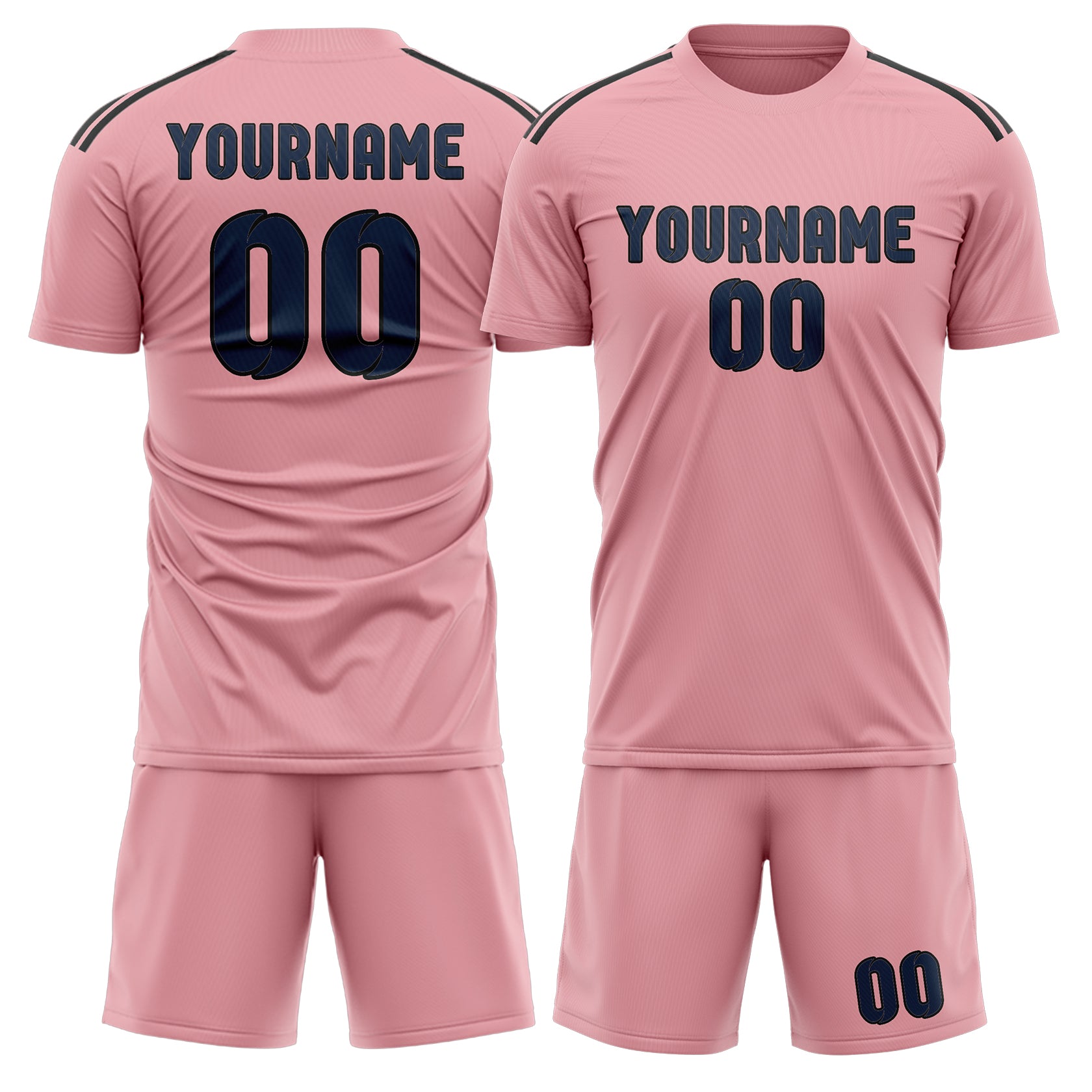 Set di maglie da football personalizzate rosa e blu navy professionali