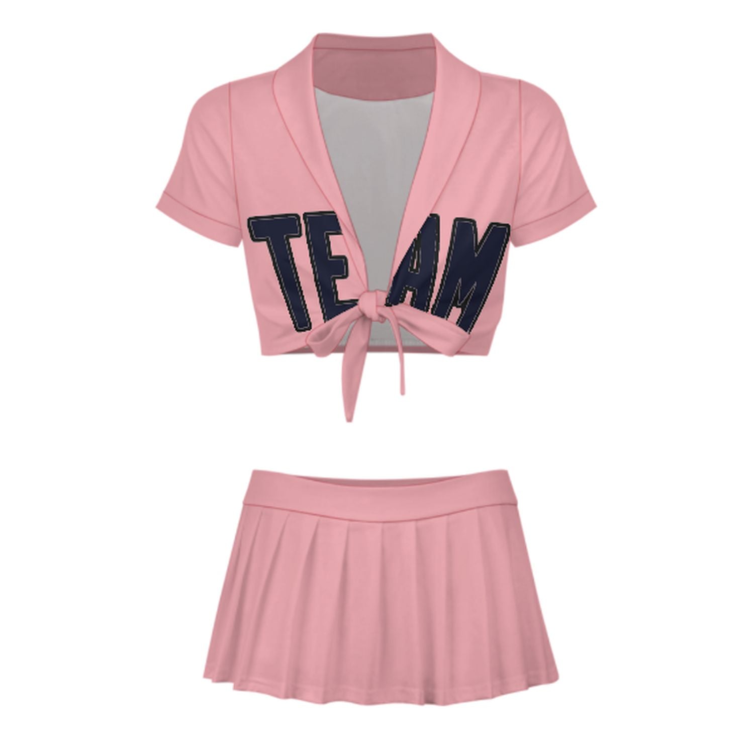 Maßgeschneidertes Rosa Stahlblau Cheerleader Outfit Set