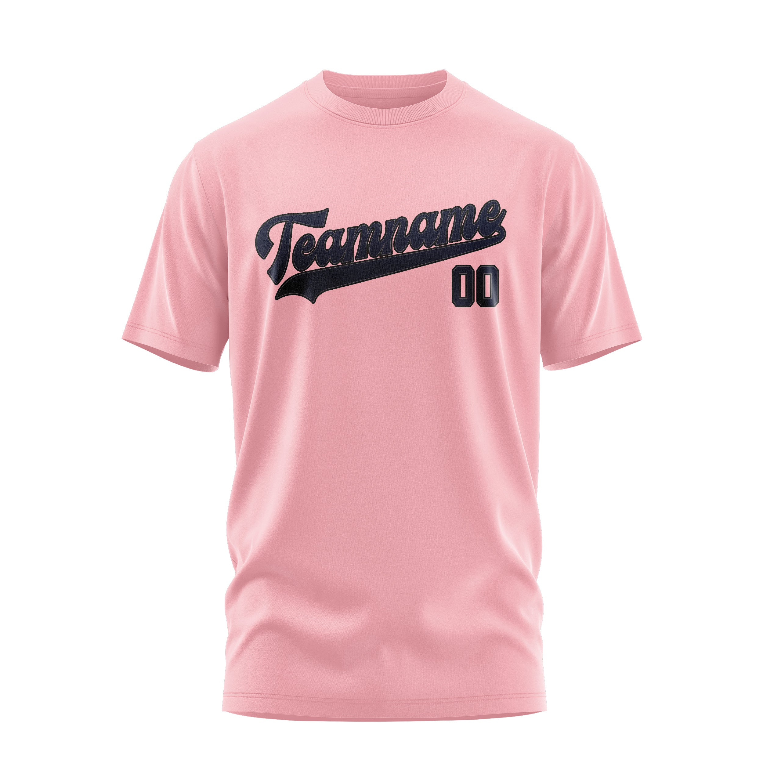 Maßgeschneidertes Rosa Stahlblau T-Shirt