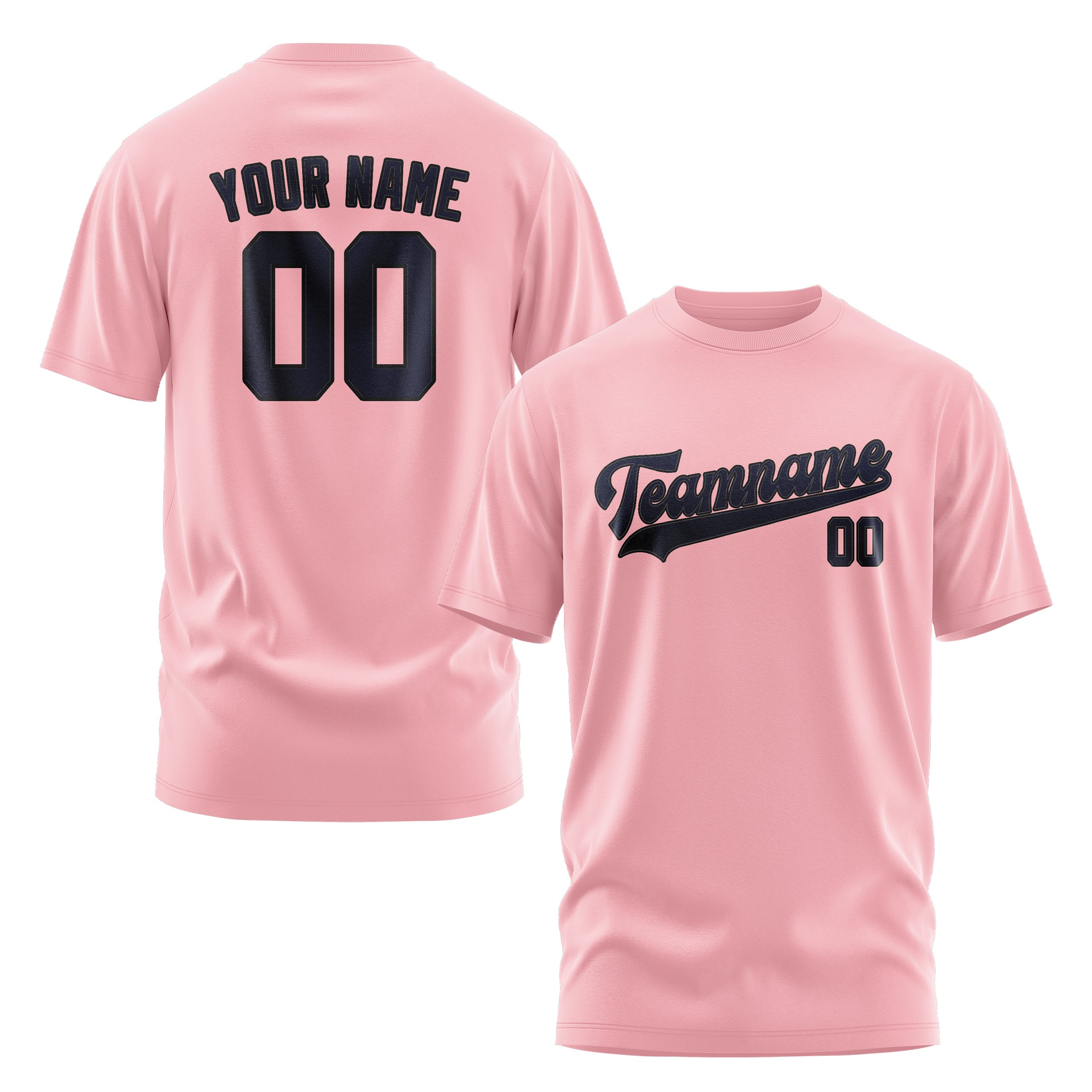 Maßgeschneidertes Rosa Stahlblau T-Shirt
