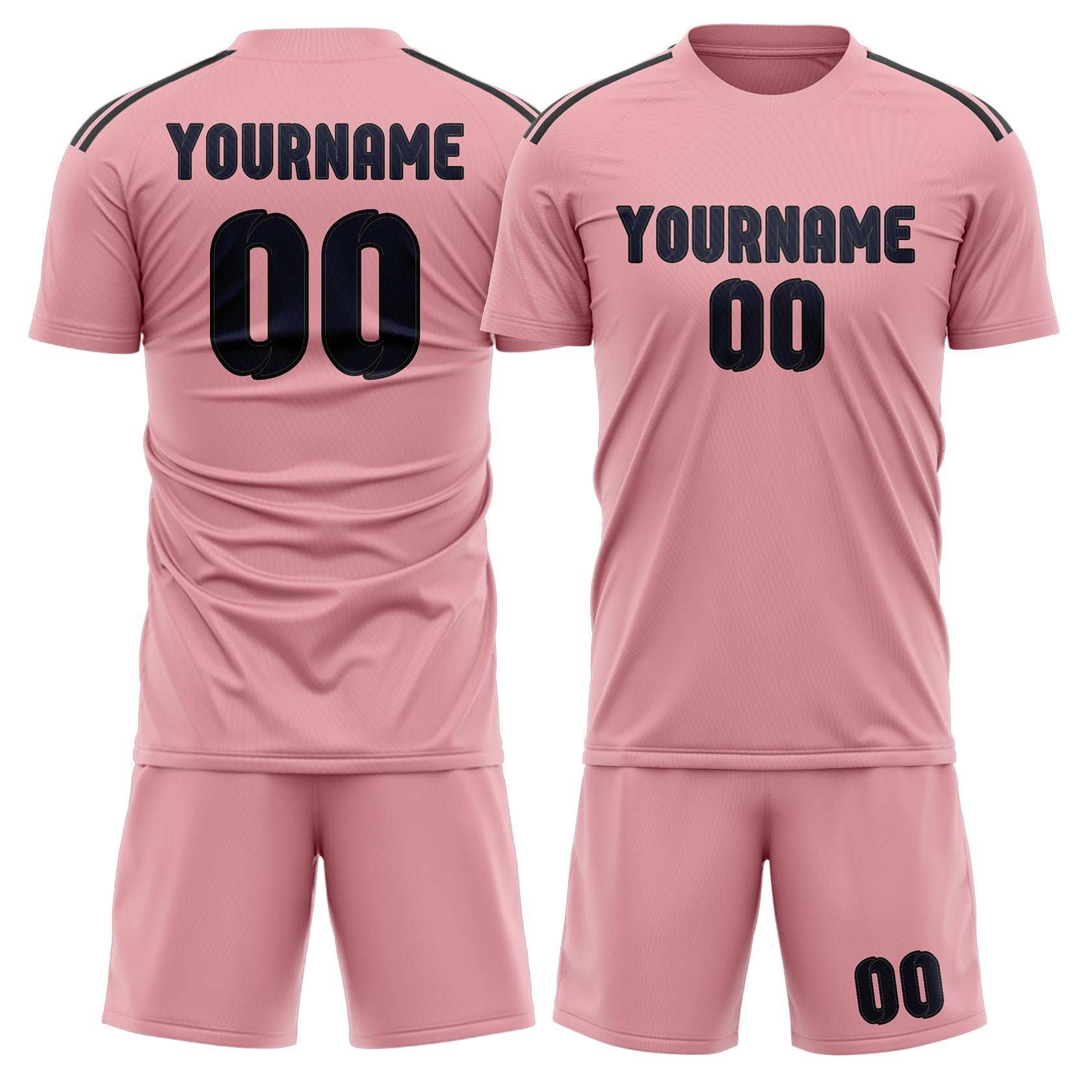 Set di maglie da football professionali rosa acciaio blu su misura