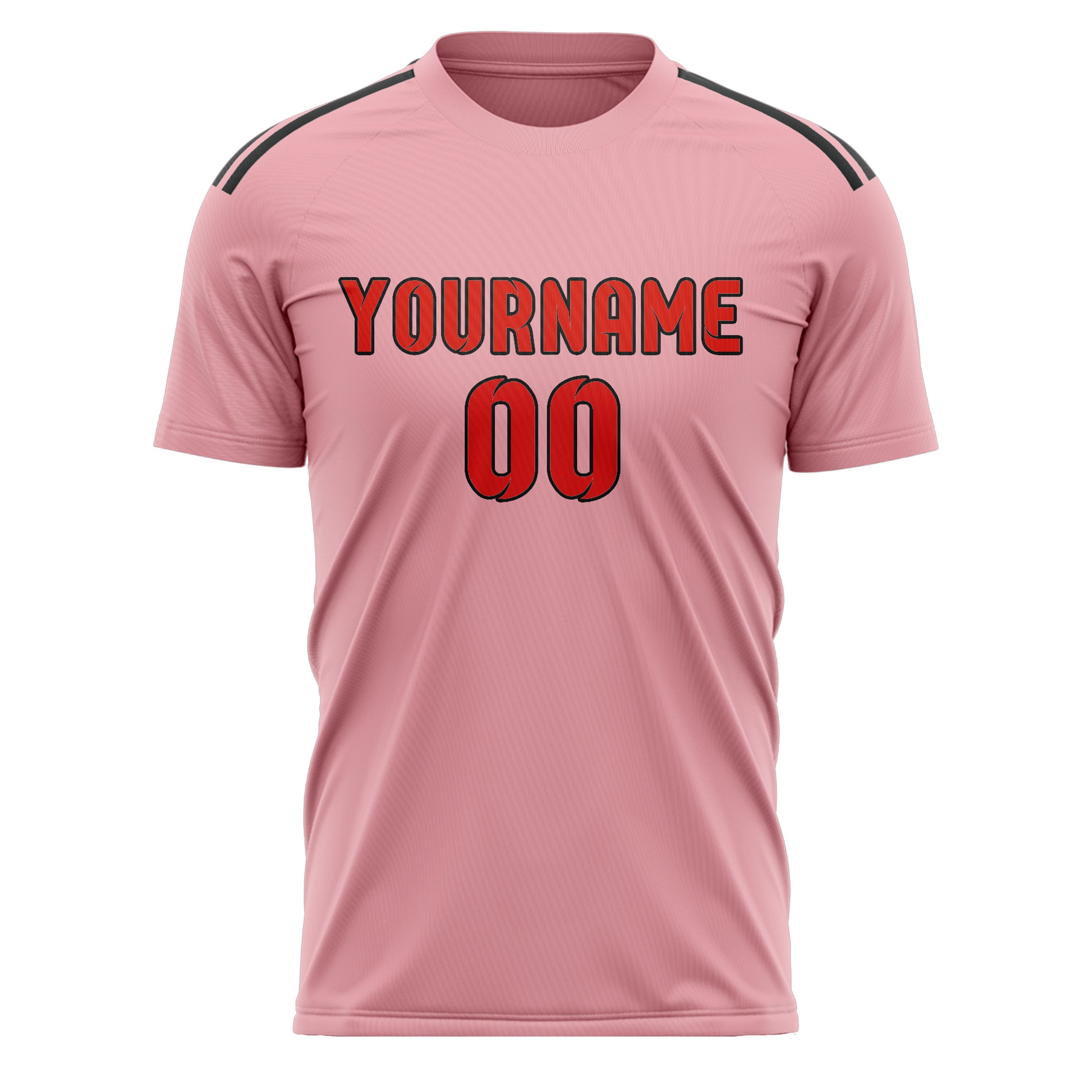 Benutzerdefiniertes Professionelles Rosa Orangerot Fußballtrikot