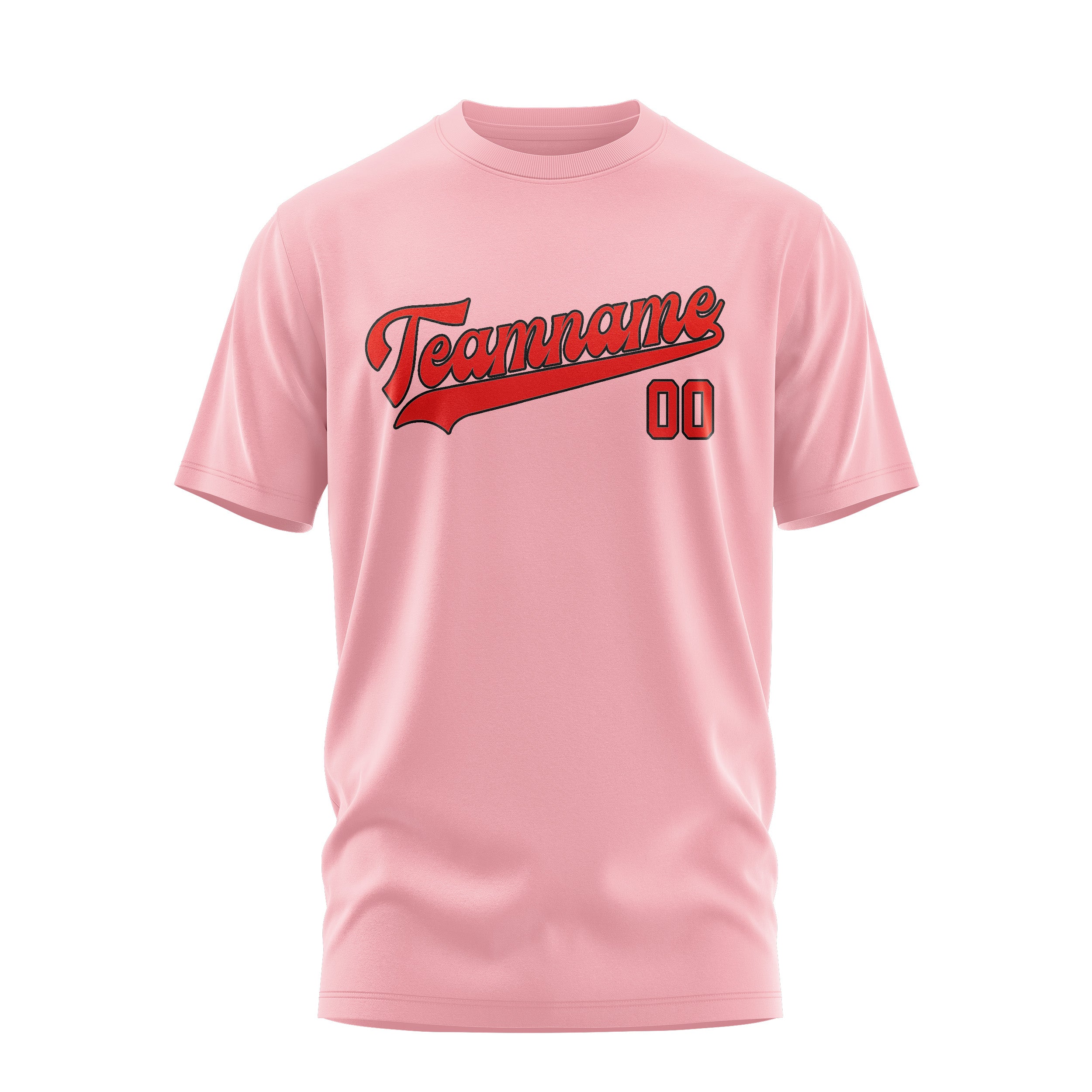 Maßgeschneidertes Rosa Orangerot T-Shirt