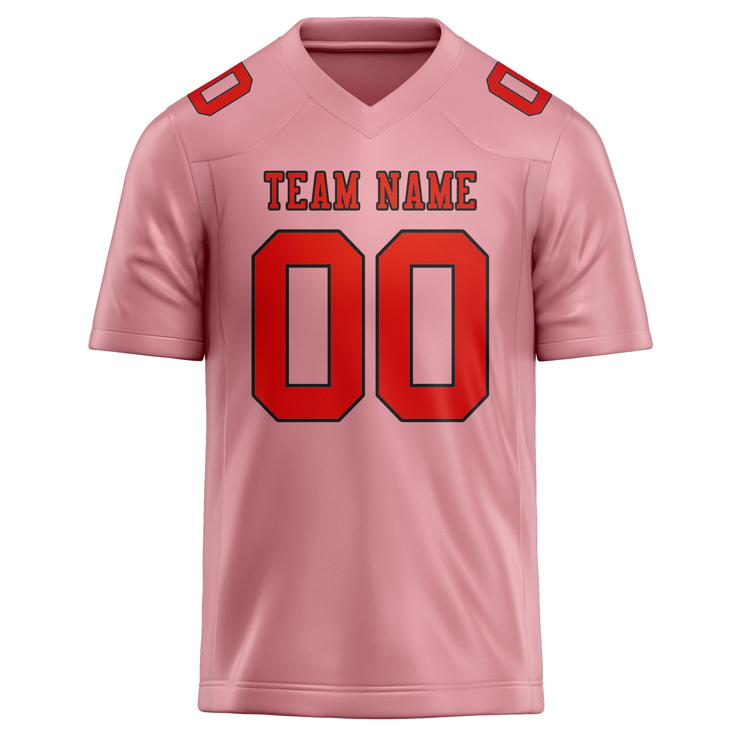 Maßgeschneidertes Professionelles Rosa Orangerot Rugbytrikot