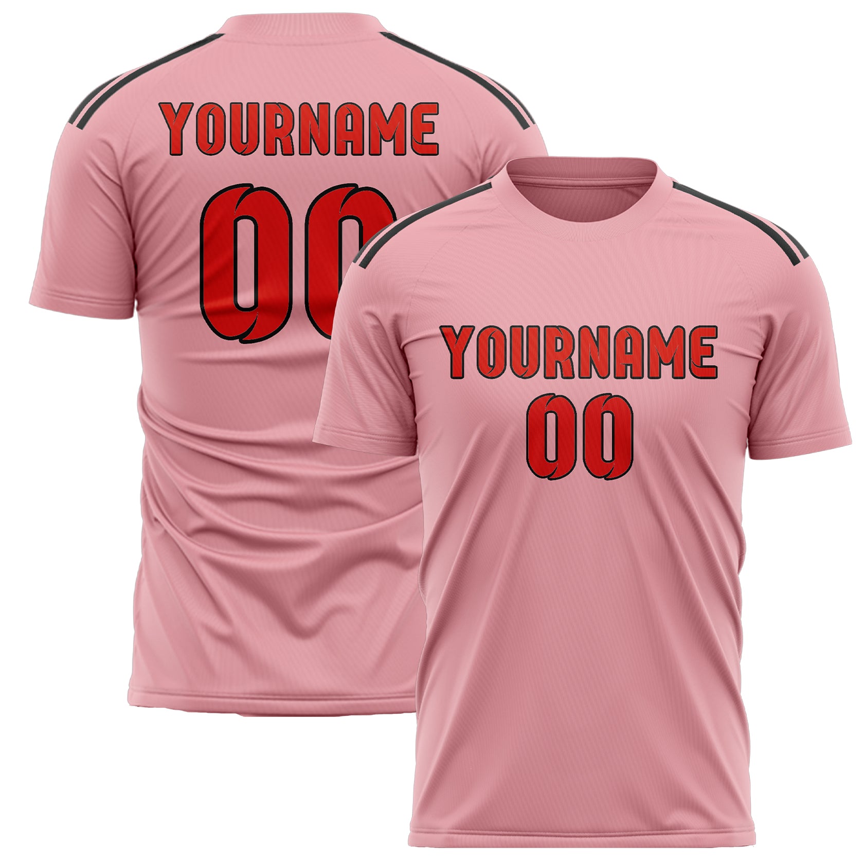 Benutzerdefiniertes Professionelles Rosa Orangerot Fußballtrikot
