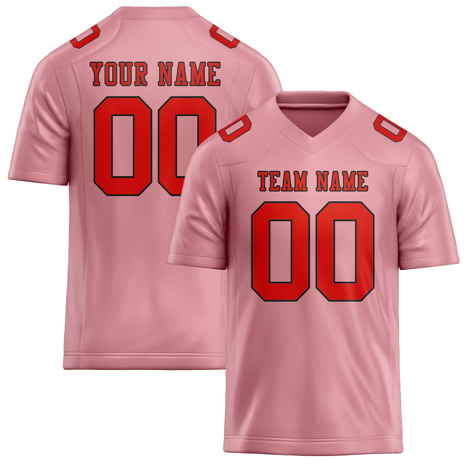 Maßgeschneidertes Professionelles Rosa Orangerot Rugbytrikot