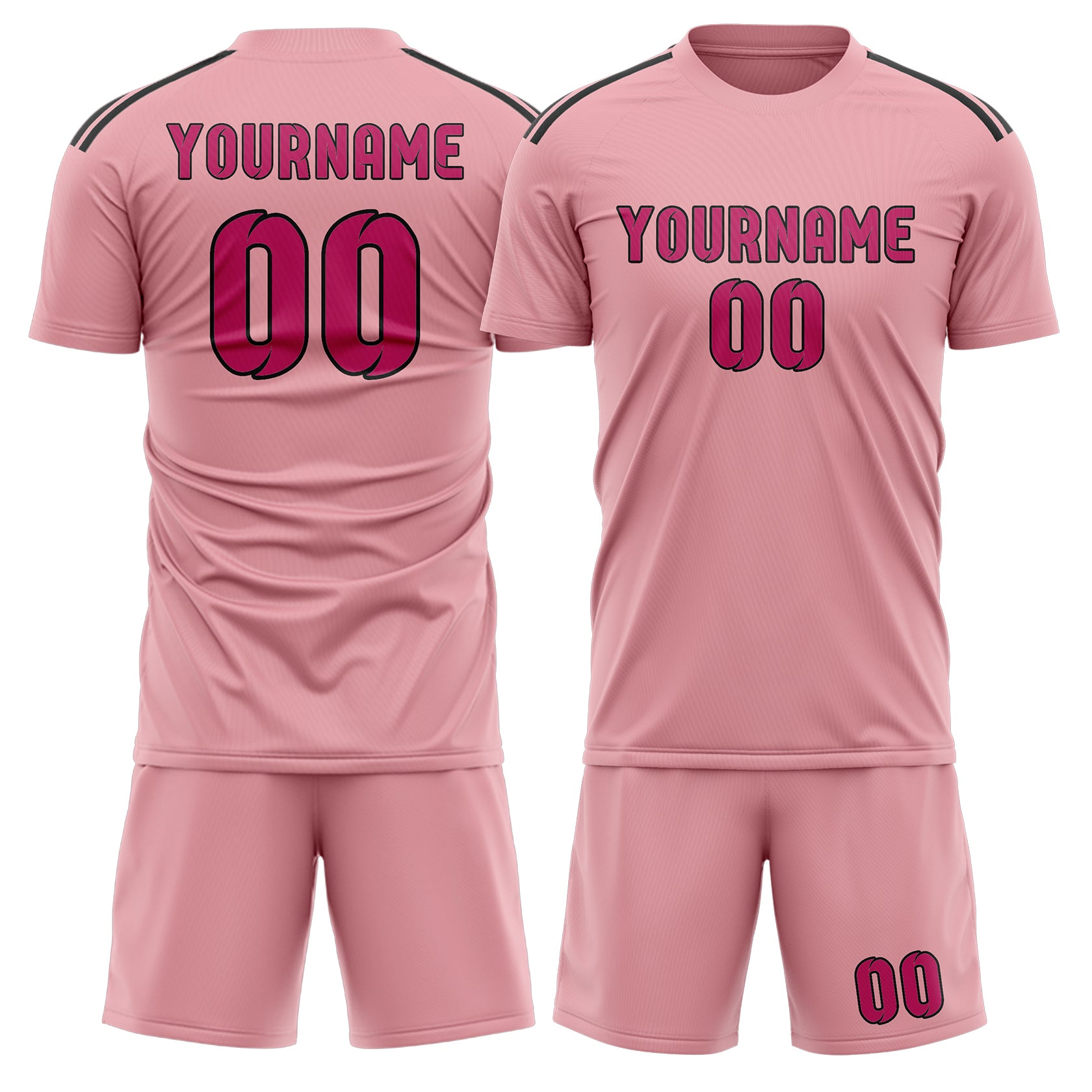 Set di maglie da football rosa e rosse professionali su misura