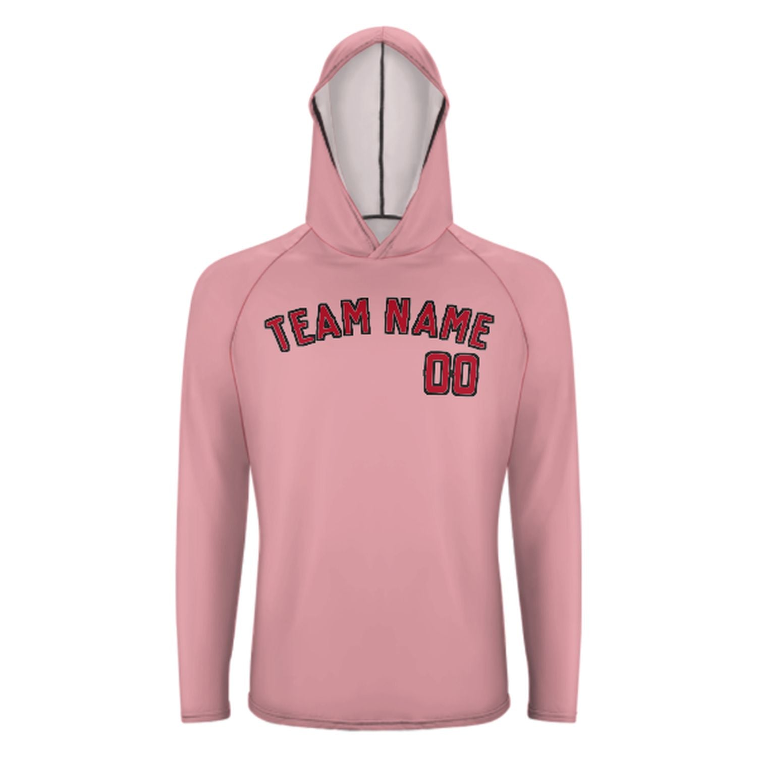 Maßgeschneidertes Rosa Rot UV-Hoodie