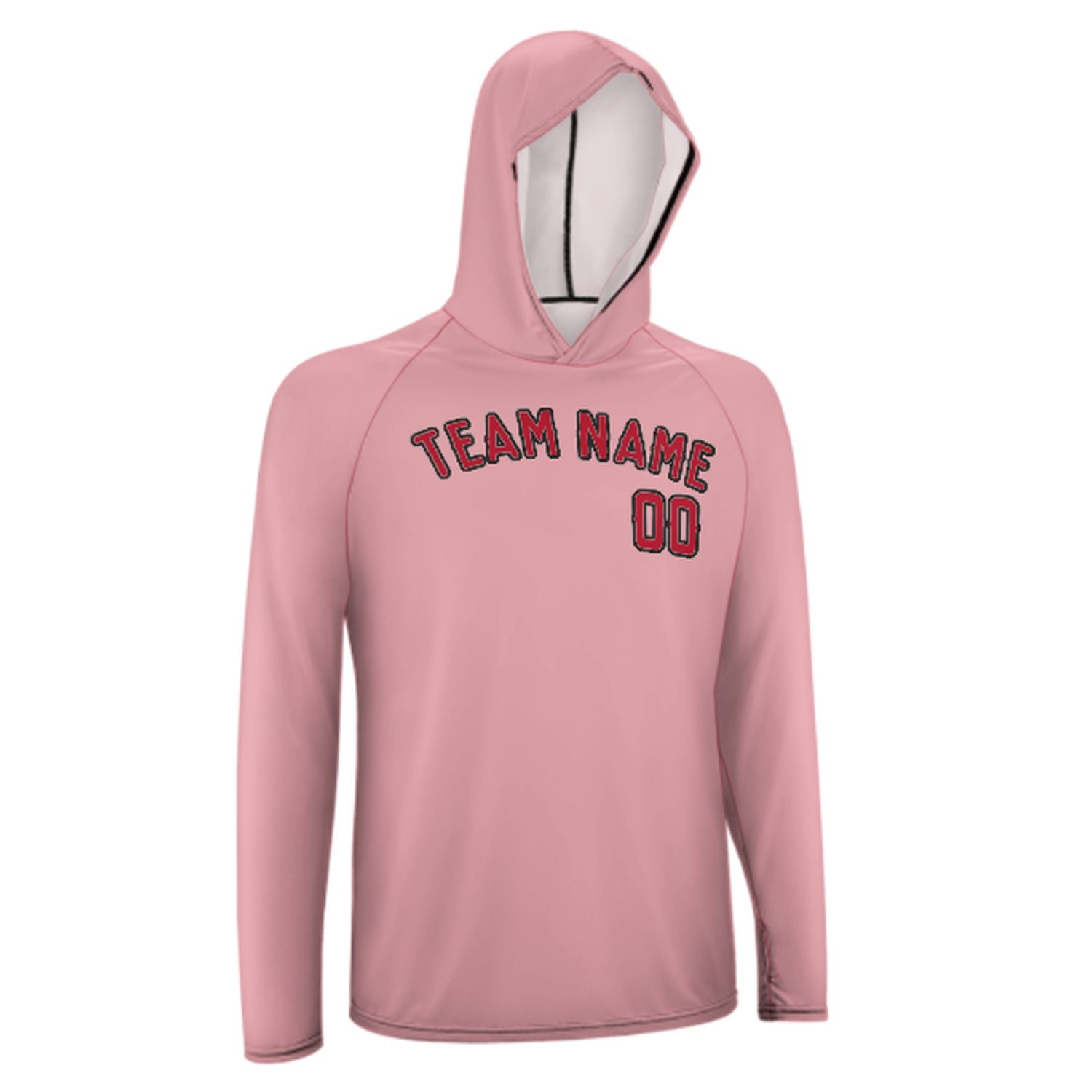 Maßgeschneidertes Rosa Rot UV-Hoodie