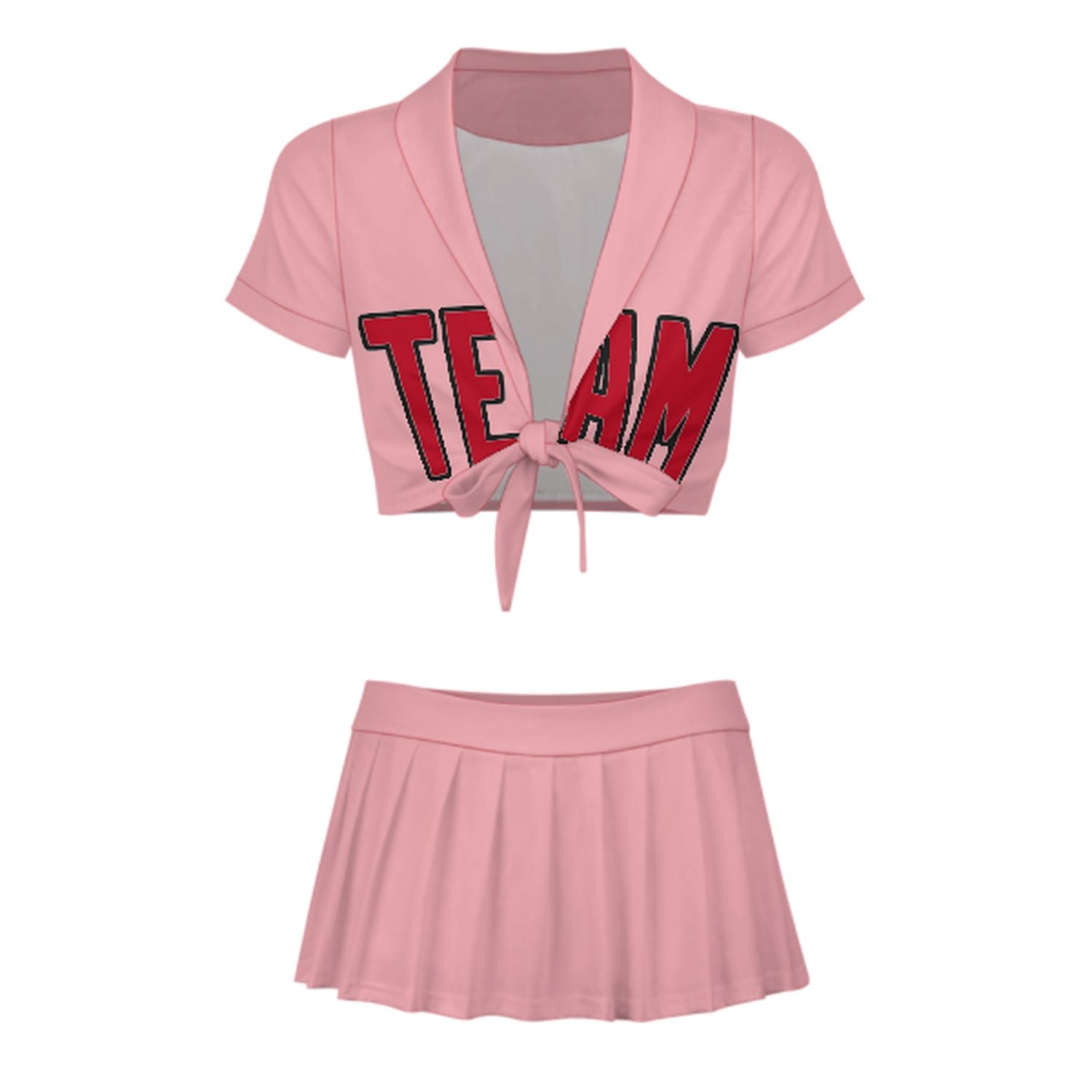 Maßgeschneidertes Rosa Rot Cheerleader Outfit Set
