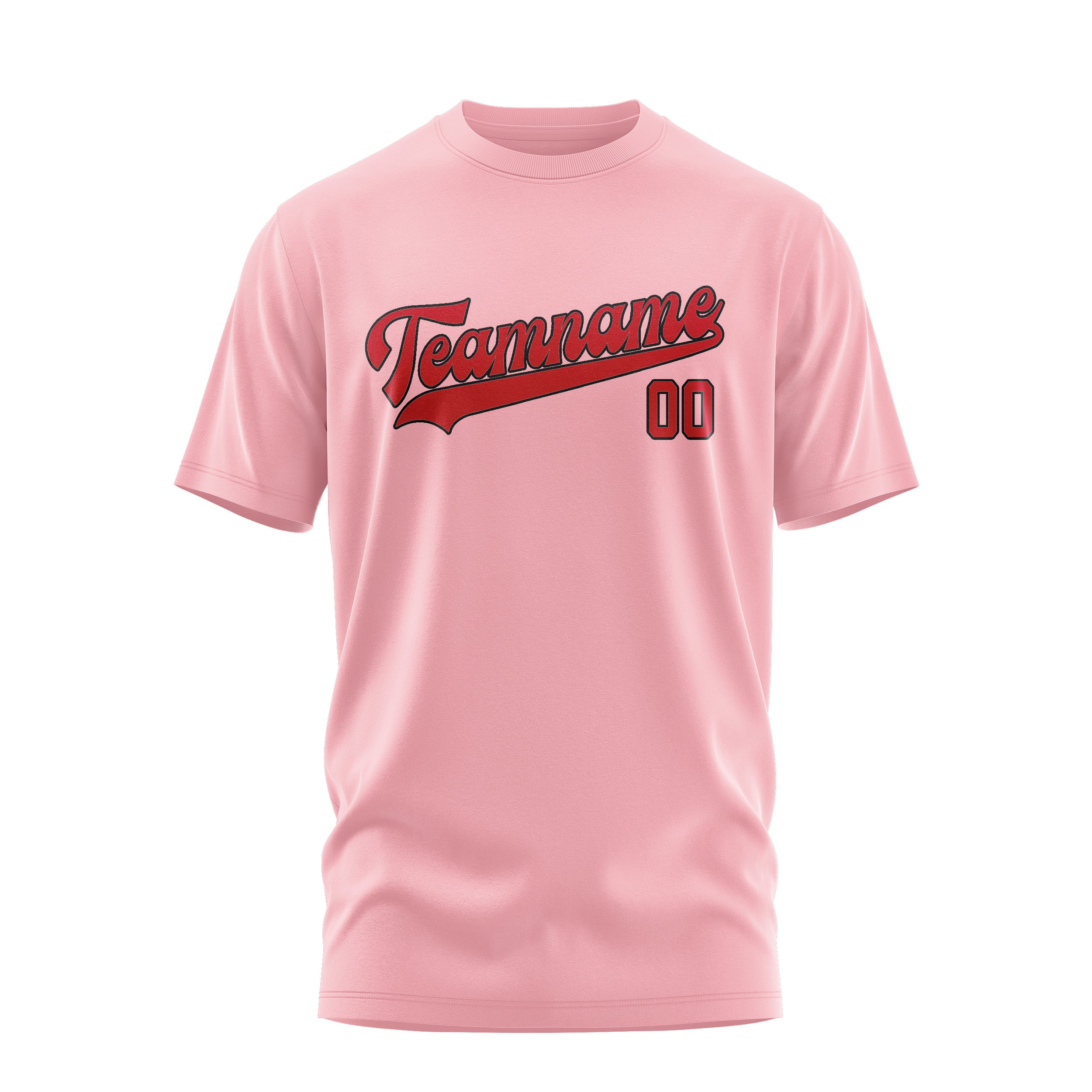 Maßgeschneidertes Rosa Rot T-Shirt