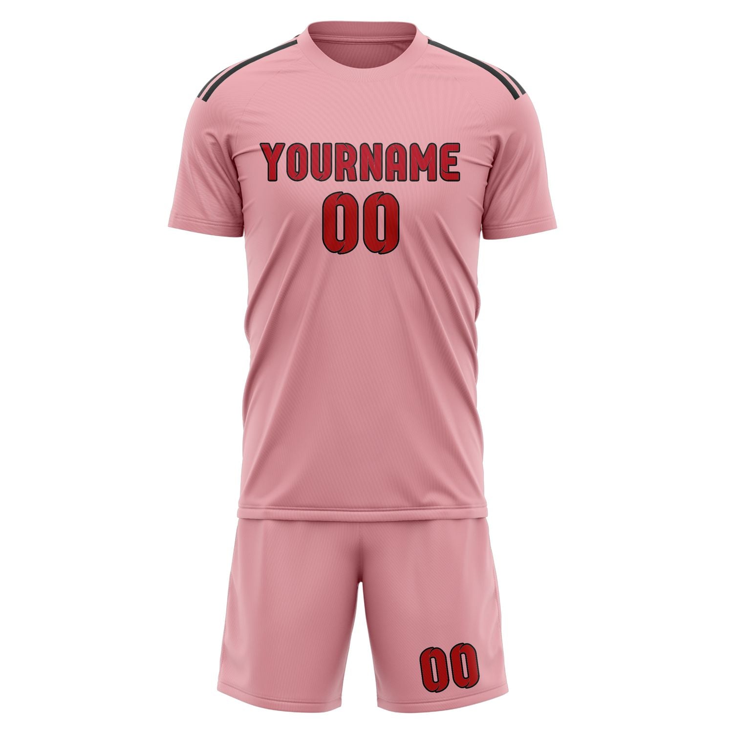Set di maglie da football rosa e rosse professionali personalizzate