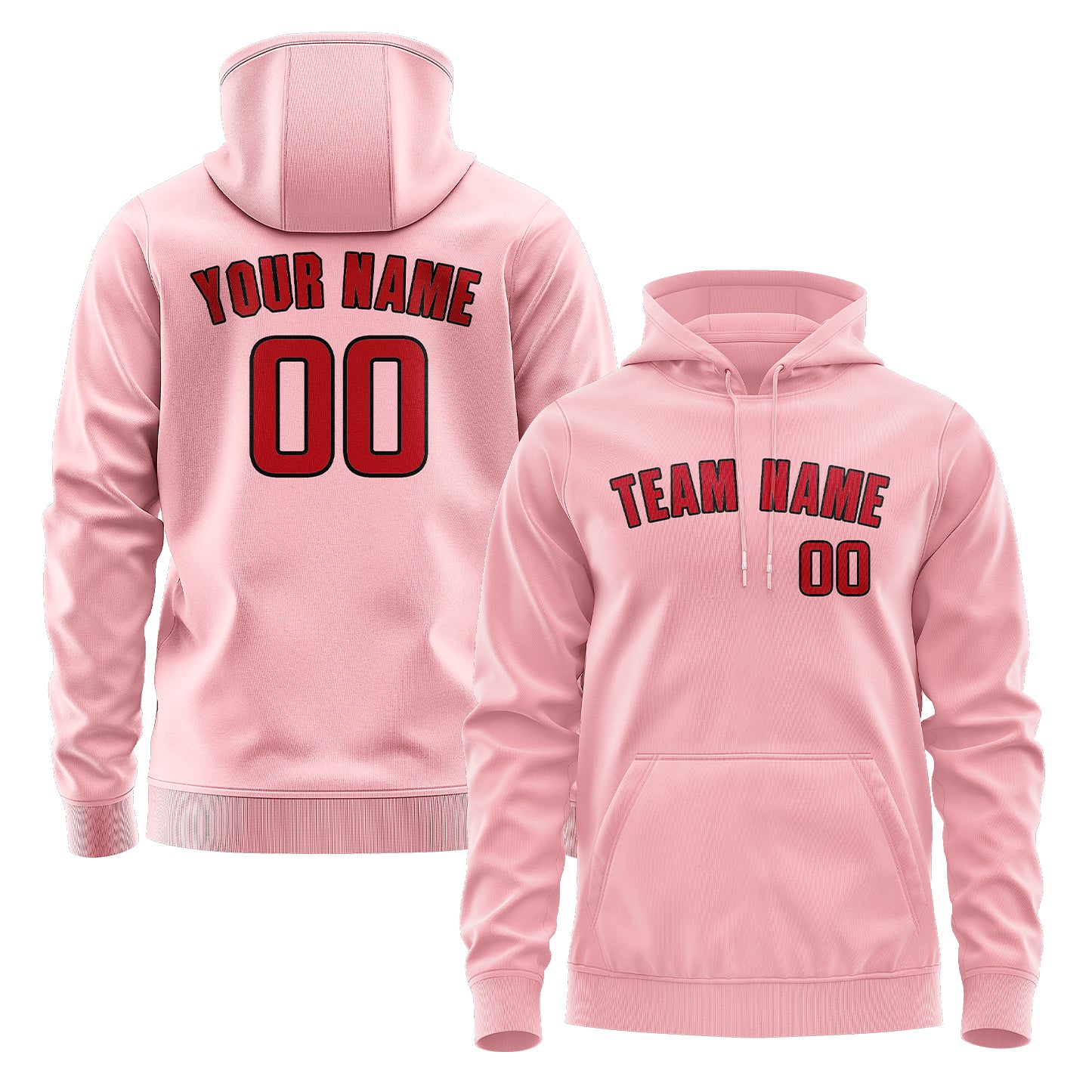 Maßgeschneidertes Rosa Rot Hoodie