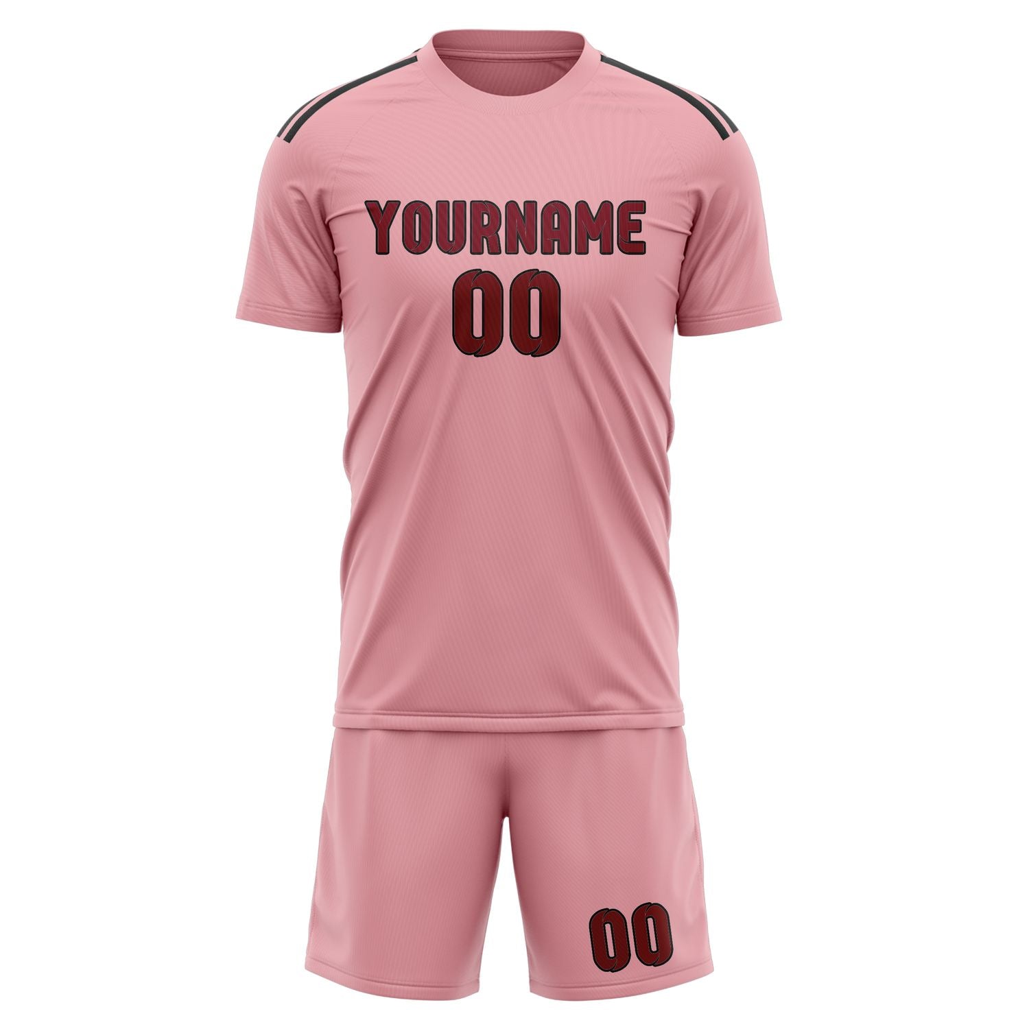 Kit da football professionale personalizzato rosa cremisi