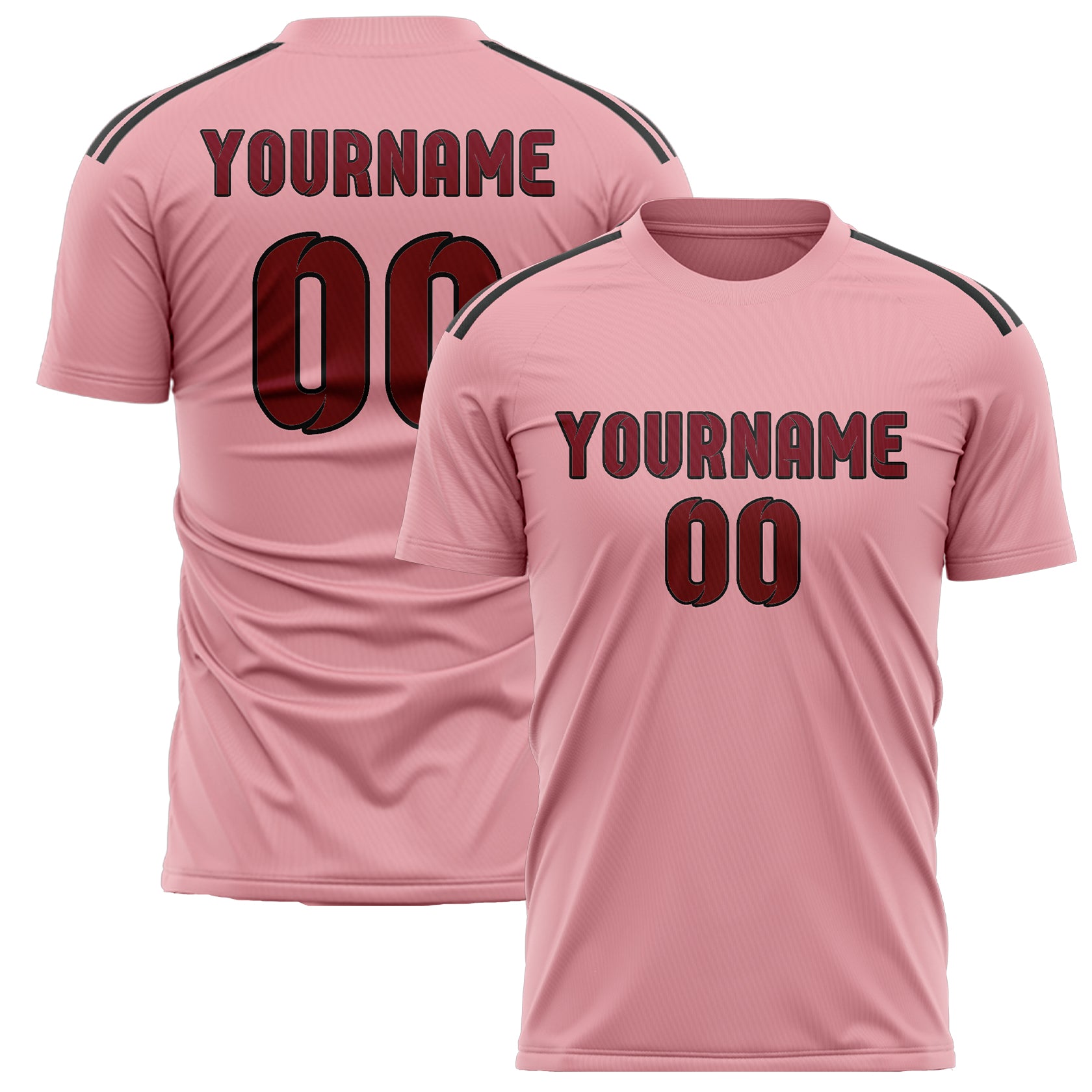 Benutzerdefiniertes Professionelles Rosa Karmesinrot Fußballtrikot