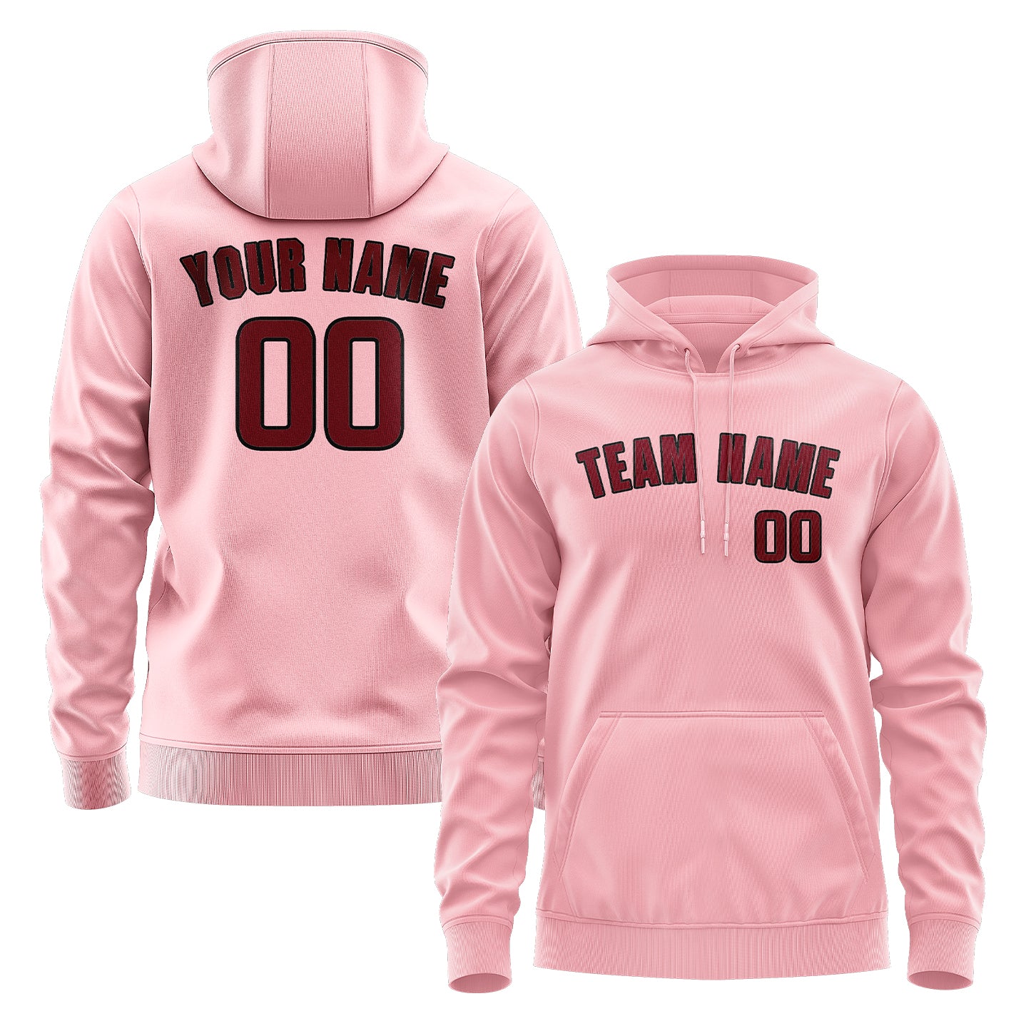 Maßgeschneidertes Rosa Karmesinrot Hoodie