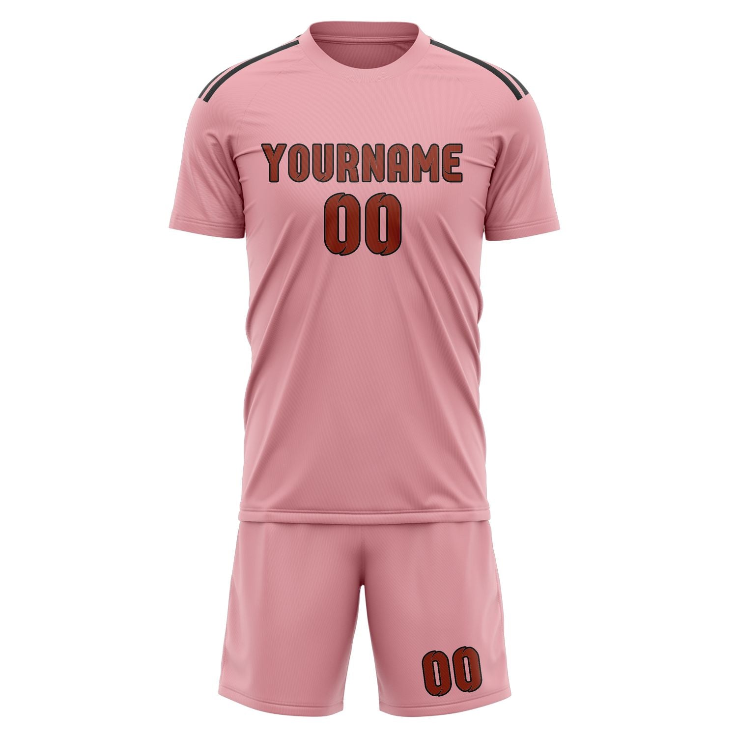 Set di maglie da football professionali rosa corallo rosso su misura