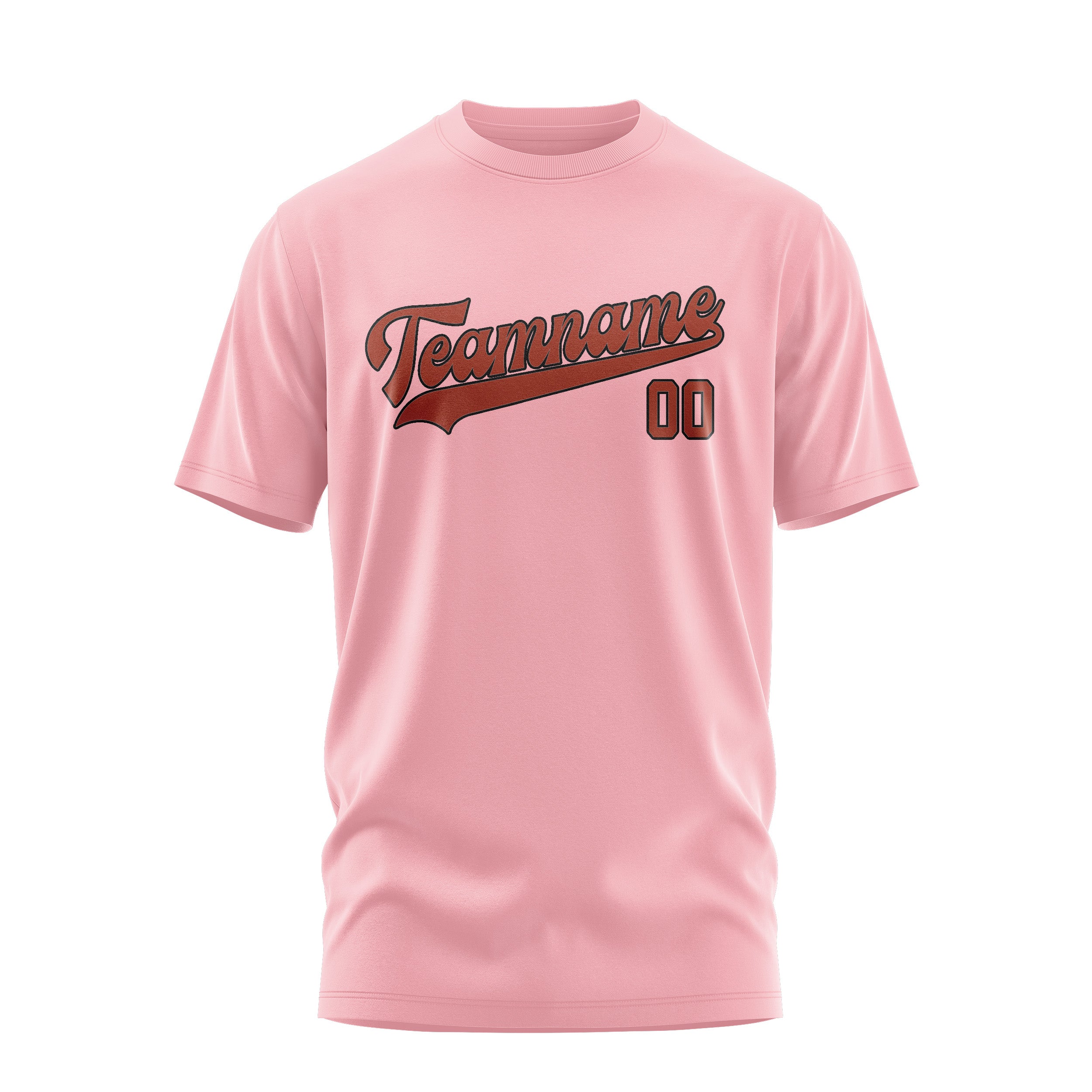 Maßgeschneidertes Rosa Korallenrot T-Shirt