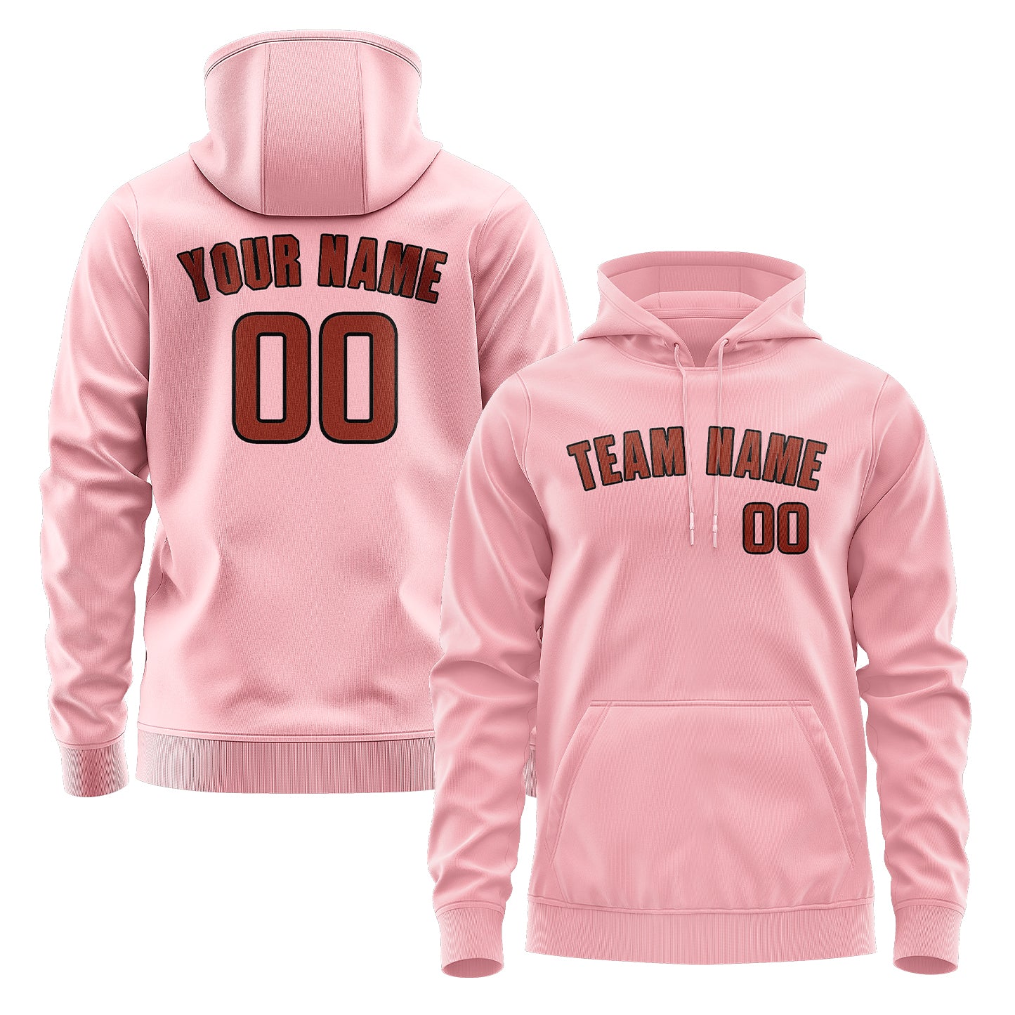 Maßgeschneidertes Rosa Korallenrot Hoodie