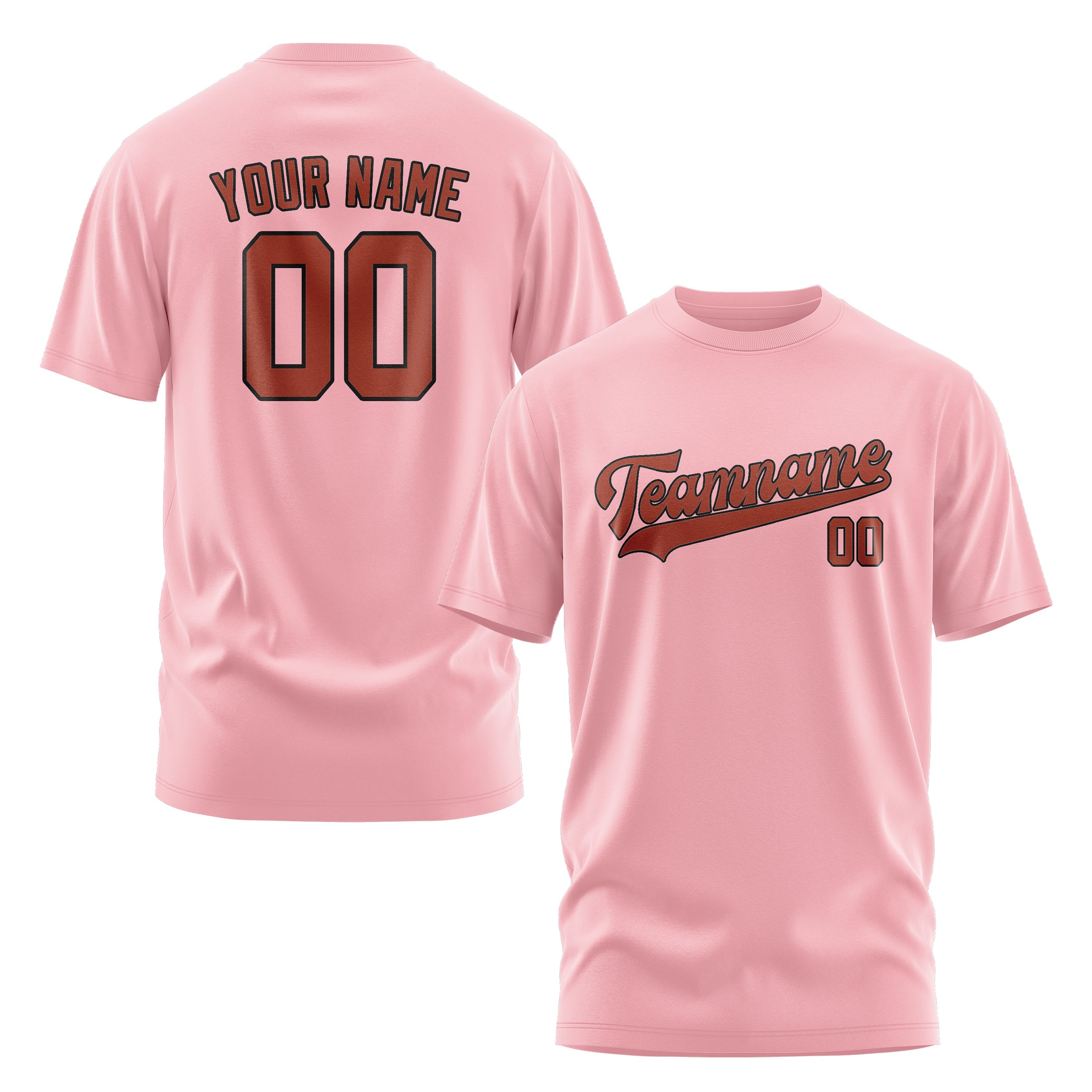 Maßgeschneidertes Rosa Korallenrot T-Shirt