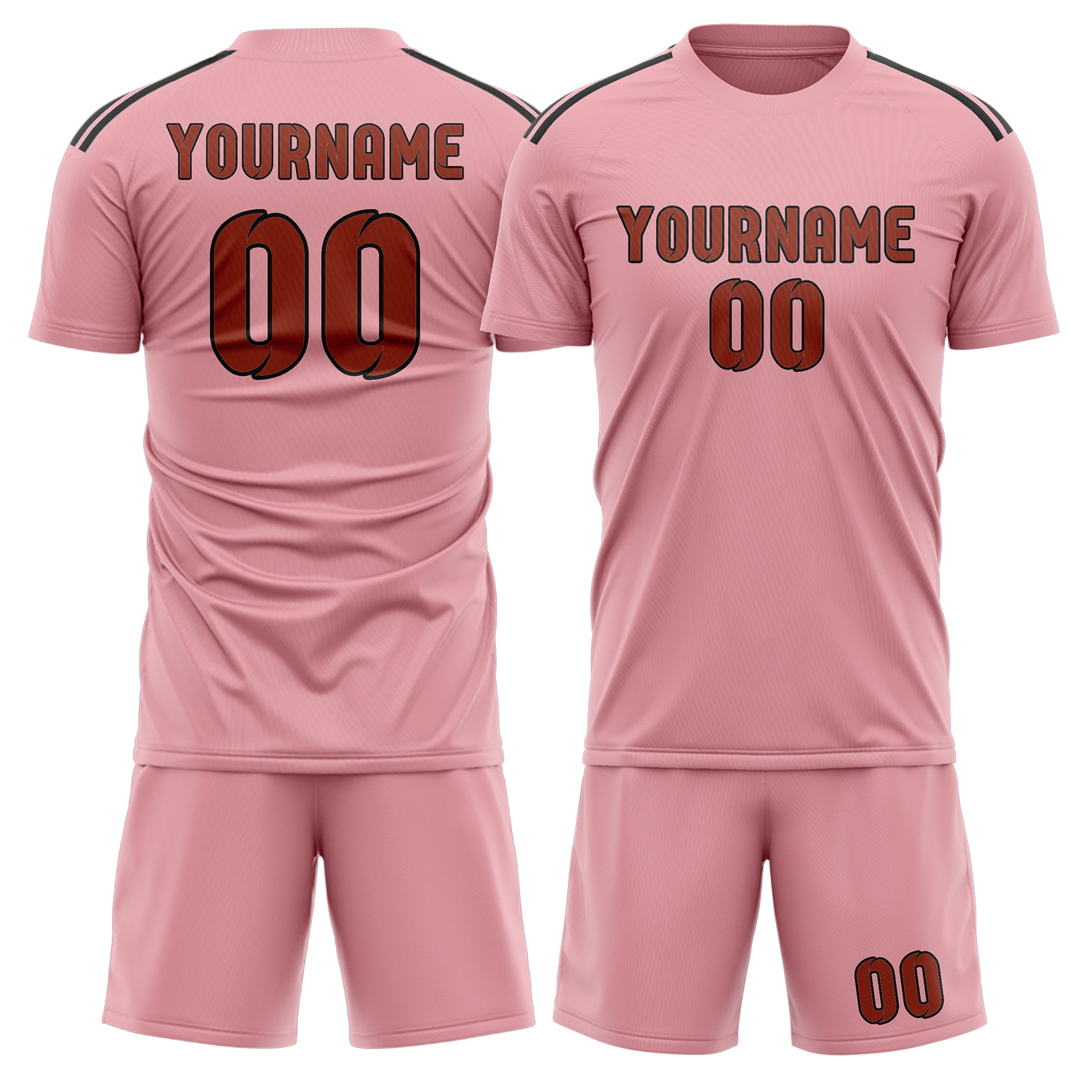Set di maglie da football professionali rosa corallo rosso su misura