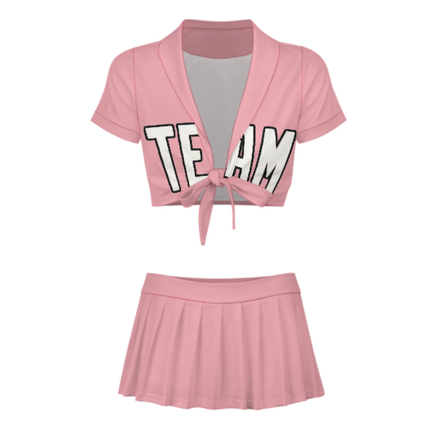 Maßgeschneidertes Rosa Weiß Cheerleader Outfit Set