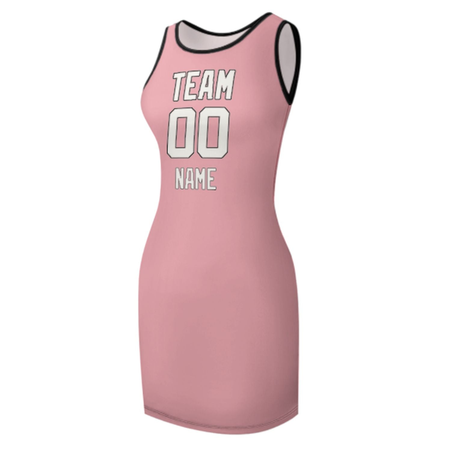 Maßgeschneidertes Rosa Weiß Ärmelloses Trägerkleid