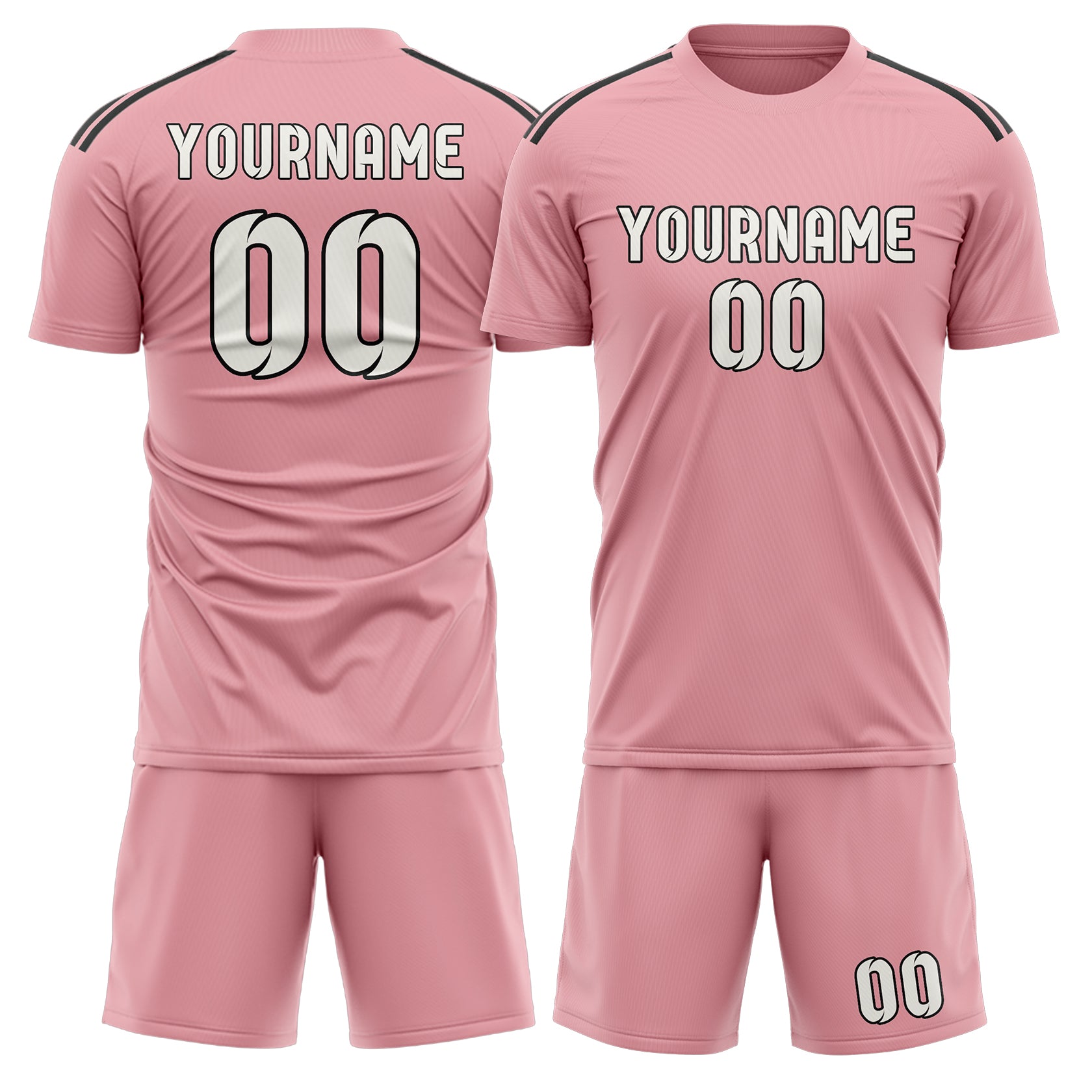 Set di maglie da football rosa e bianche personalizzate