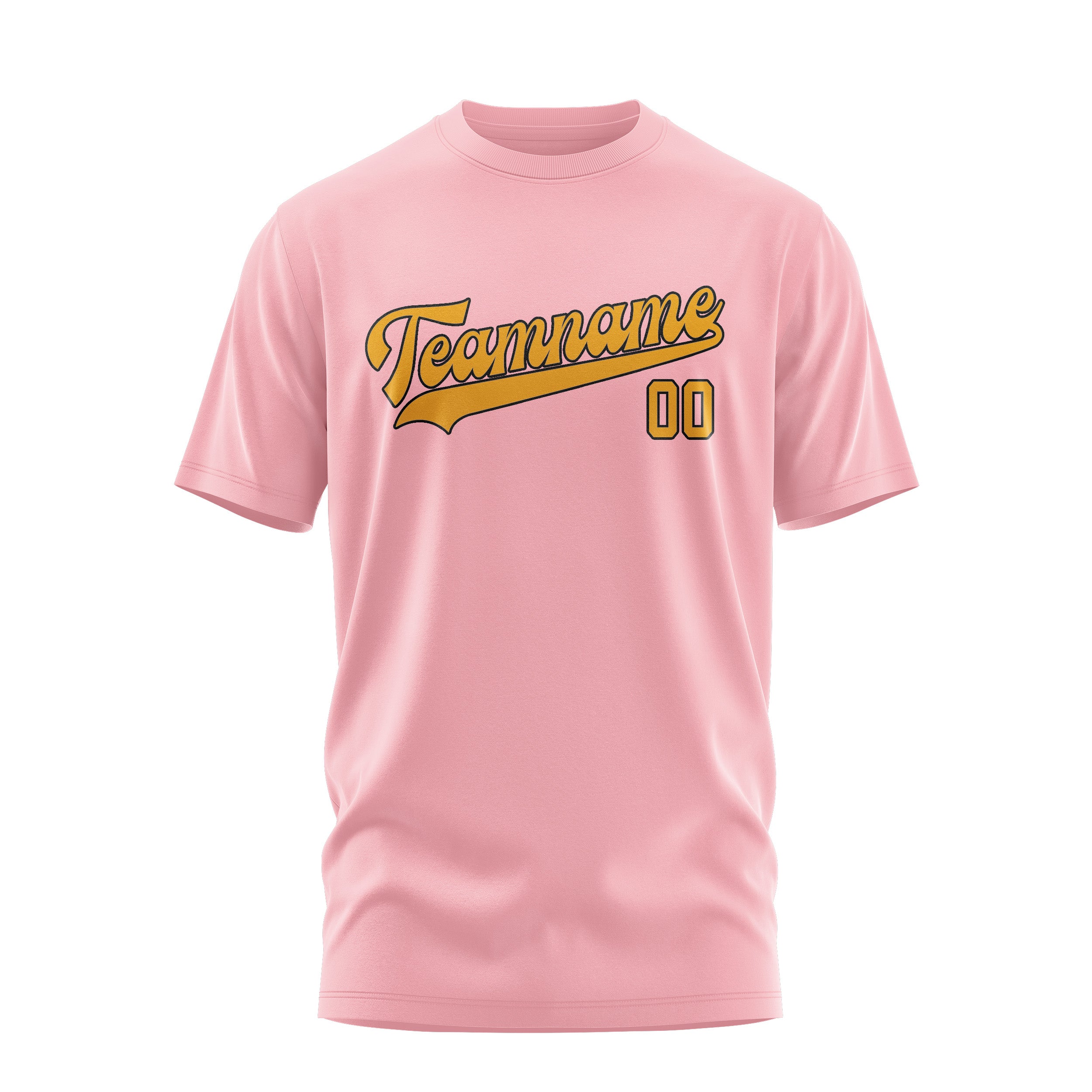 Maßgeschneidertes Rosa Gelb T-Shirt