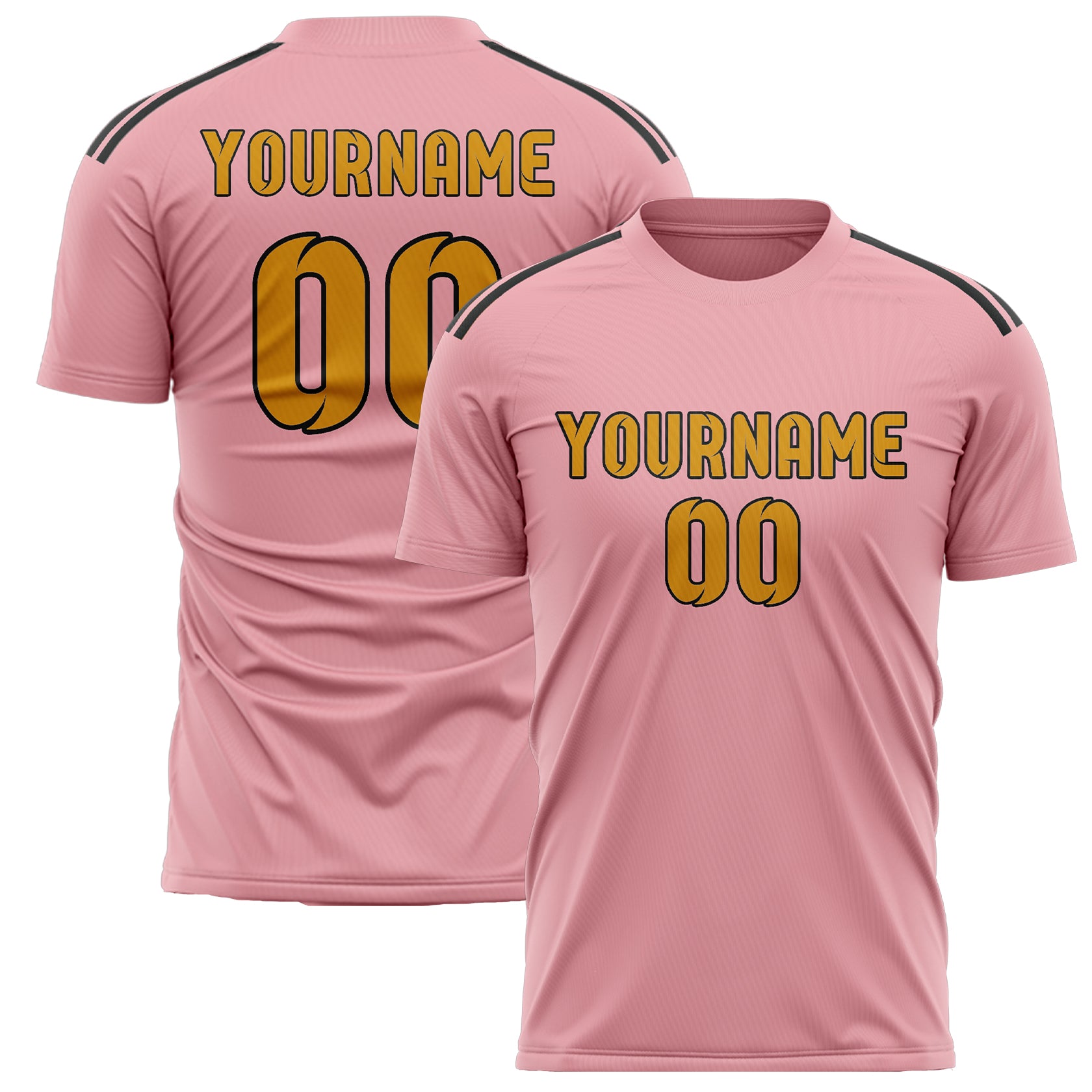Benutzerdefiniertes Professionelles Rosa Gelb Fußballtrikot