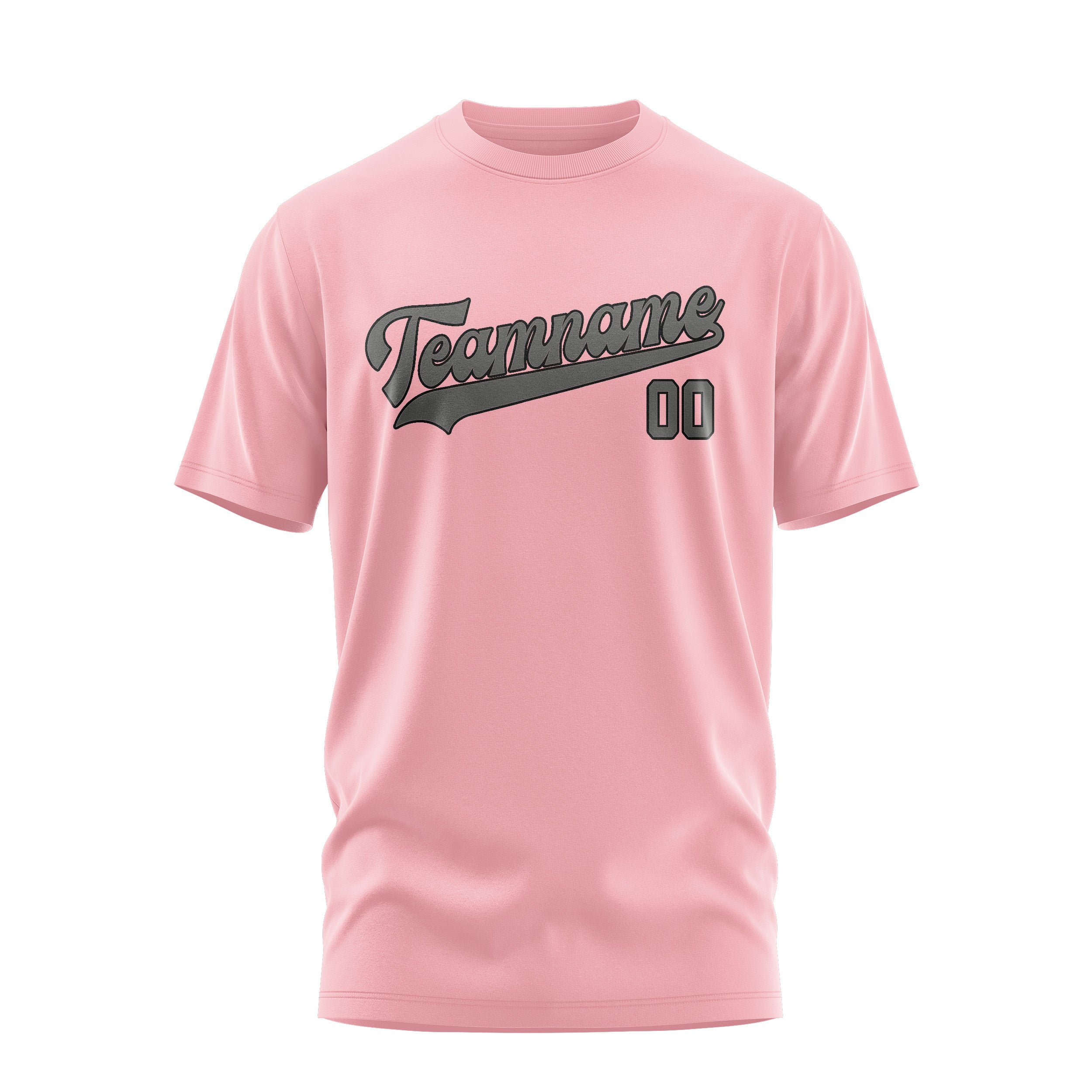 Maßgeschneidertes Rosa Dunkelgrau T-Shirt